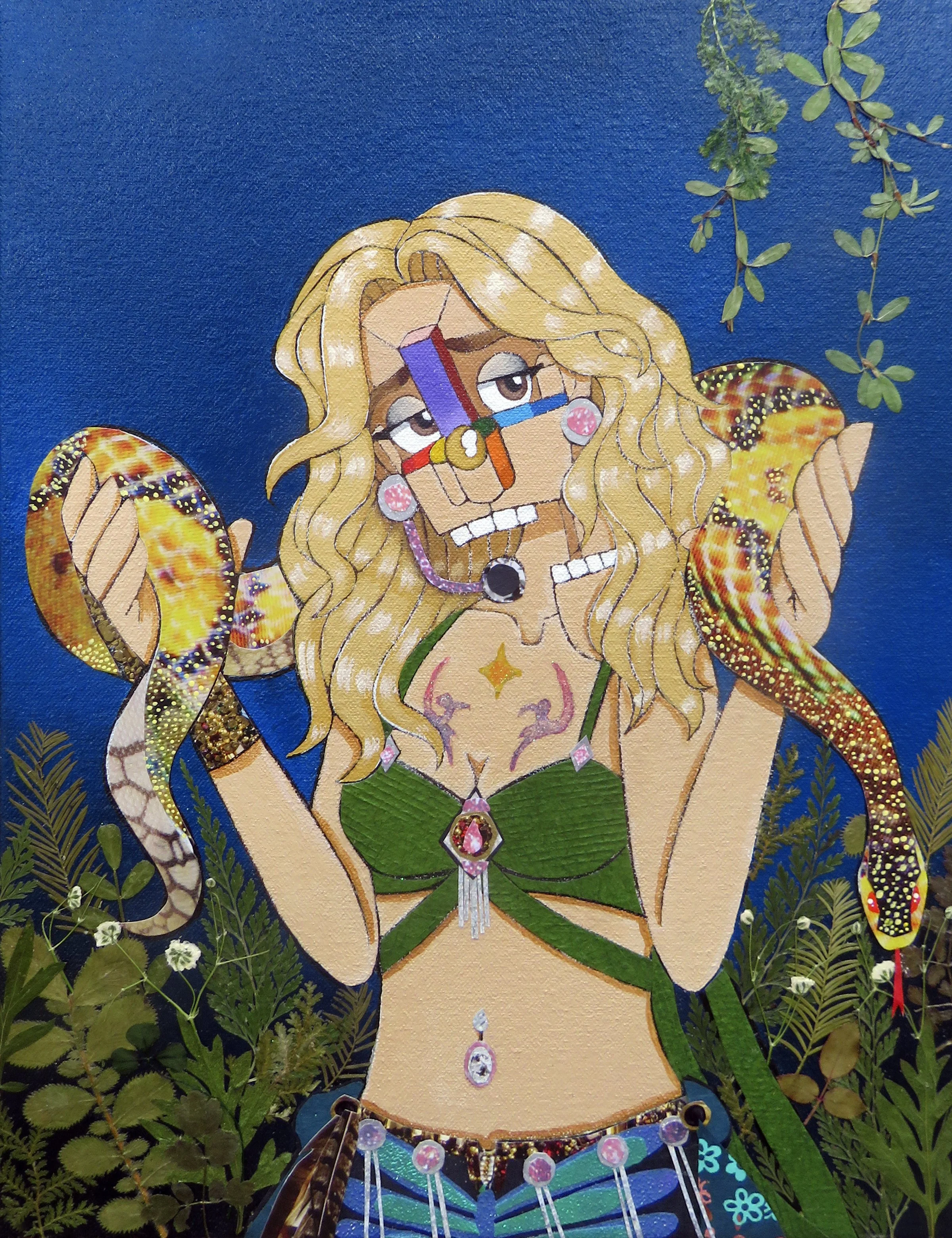 Britney Spears , 2024
Acrylic, marker, ink, watercolor, glitter and paper on canvas
12 x 10 inches
Manchester, Connecticut