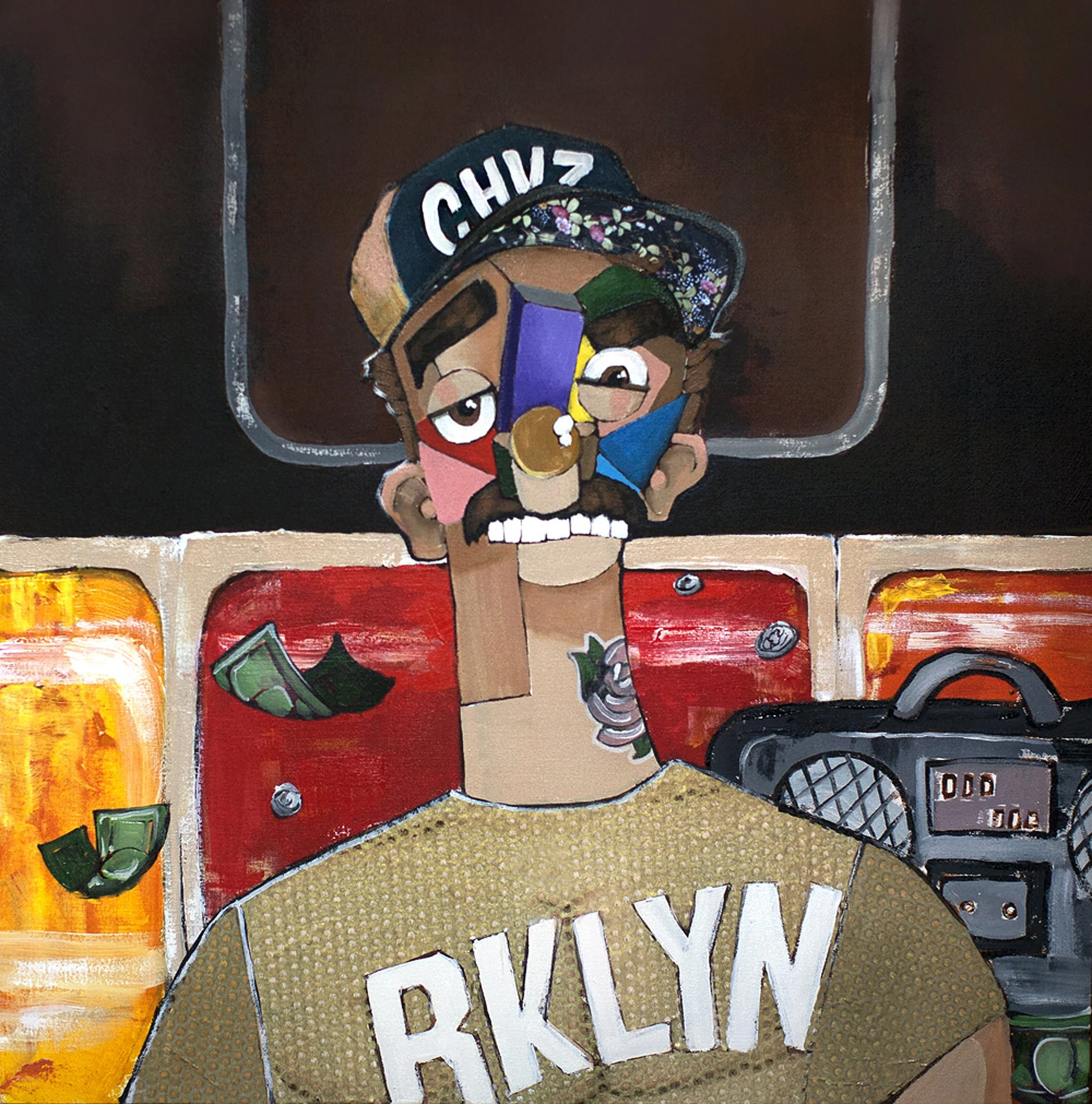The B-Boy , 2013
The Subway Series
Acrylic and paper on canvas
30 x 30 inches
New York, New York