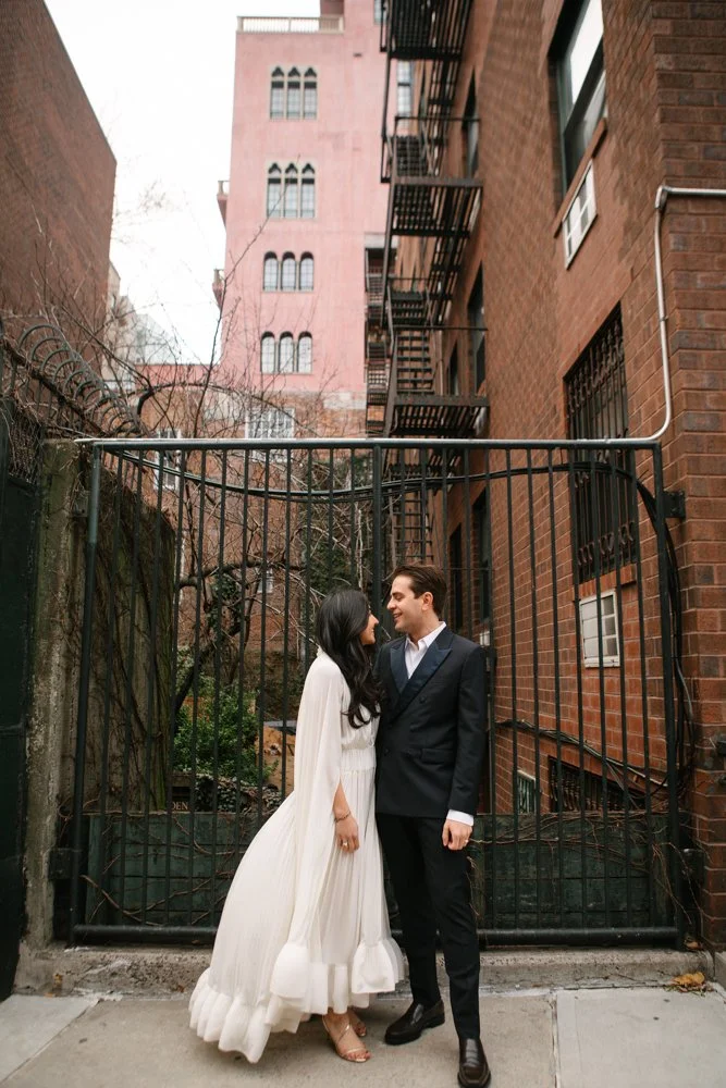  New York NY intimate City Wedding with editorial wedding photos on film  