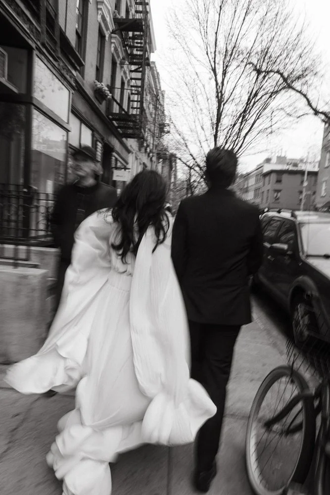  New York NY intimate City Wedding with editorial wedding photos on film  