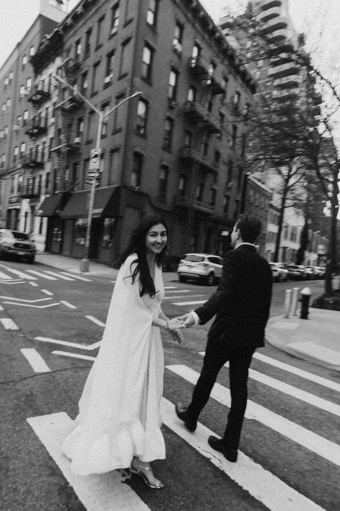  New York NY intimate City Wedding with editorial wedding photos on film  