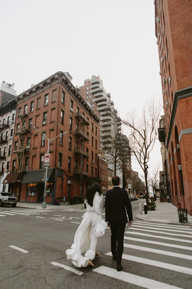 New York NY intimate City Wedding with editorial wedding photos on film  
