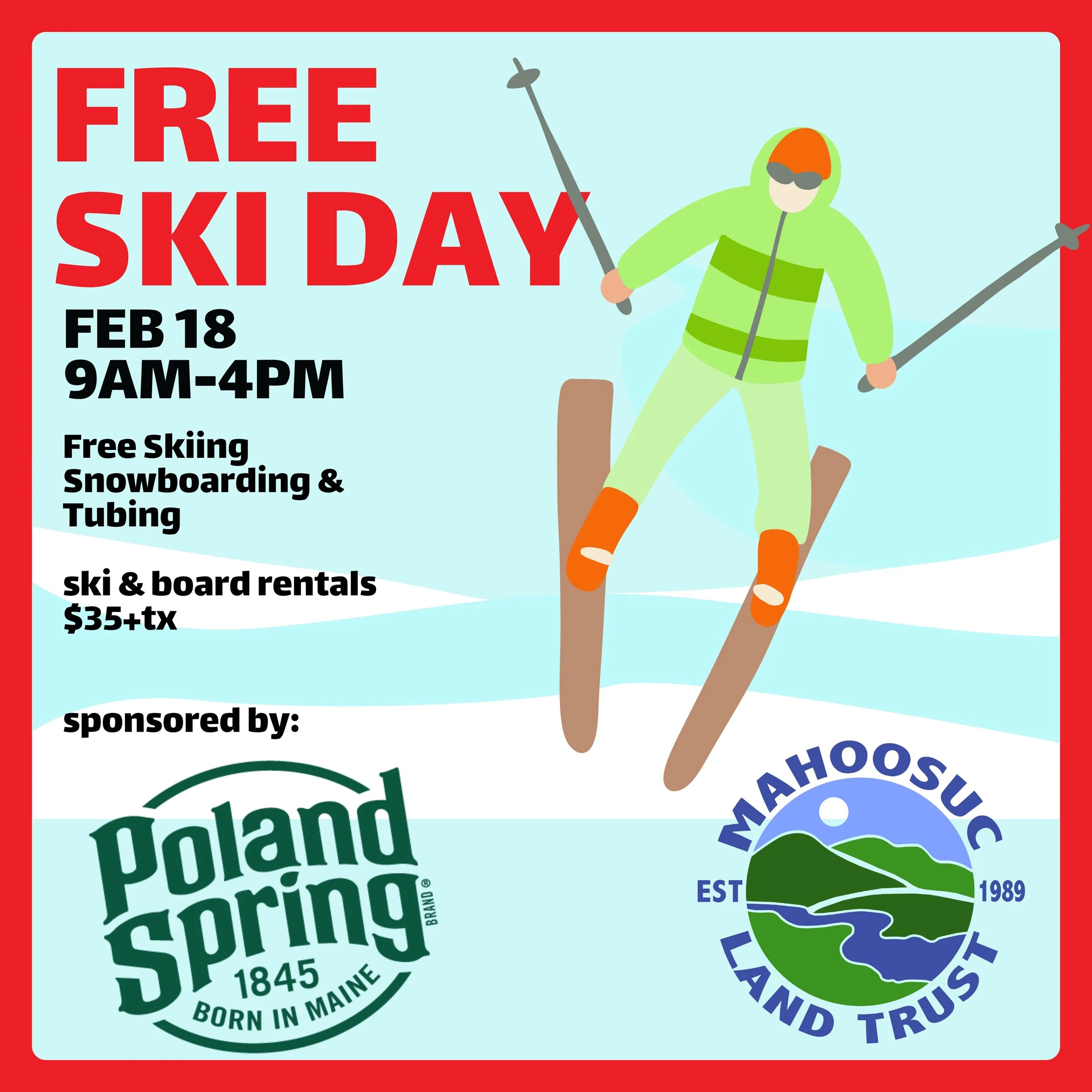 Free Skiing & More! sponsored by Poland Spring & Mahoosuc Land Trust