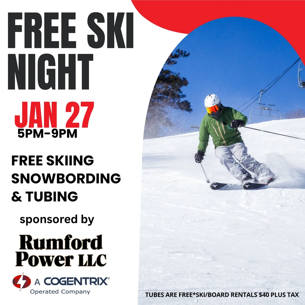 Free Ski Night - Rumford Power LLC / Cogentrix - Black Mountain of Maine 2027 poster or cover