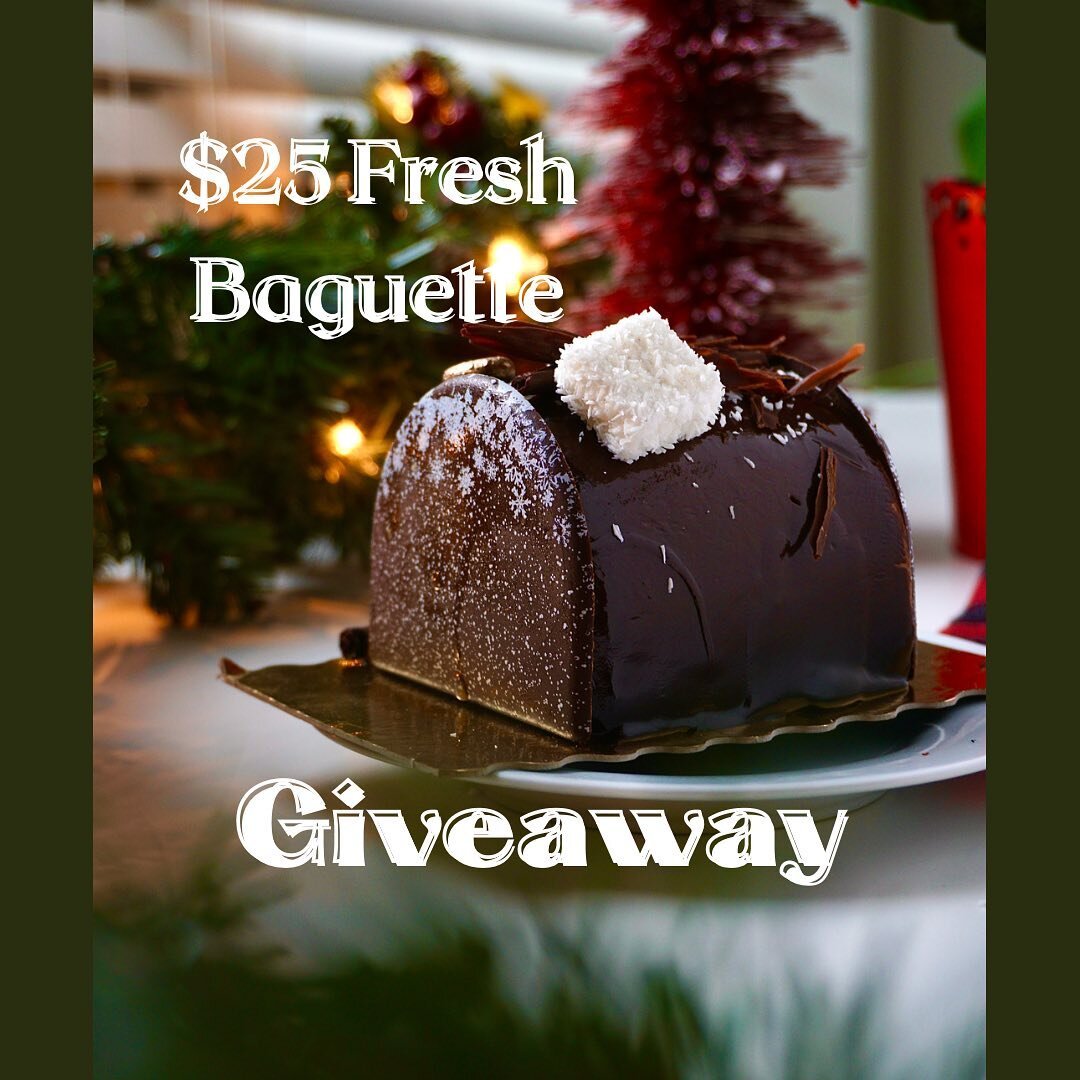 🎉 🚨 Fresh Baguette Giveaway 🚨 🎉 | @freshbaguette 

📸 Caf&eacute; Mocha Buche de Noel- Chocolate mousse cake and coffee cream sandwiched between coconut sponge. With a coffee and praline cookie crust and shiny chocolate glaze.

I&rsquo;m teaming 