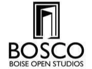 Promotional image for the 2024 Open Studios Tour by Boise Open Studios Collective Organization. Event spans two weekends: October 5th-6th and October 12th-13th. Background features colorful art supplies.