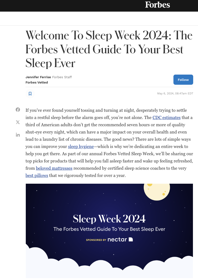 Forbes Vetted Sleep Week 2024