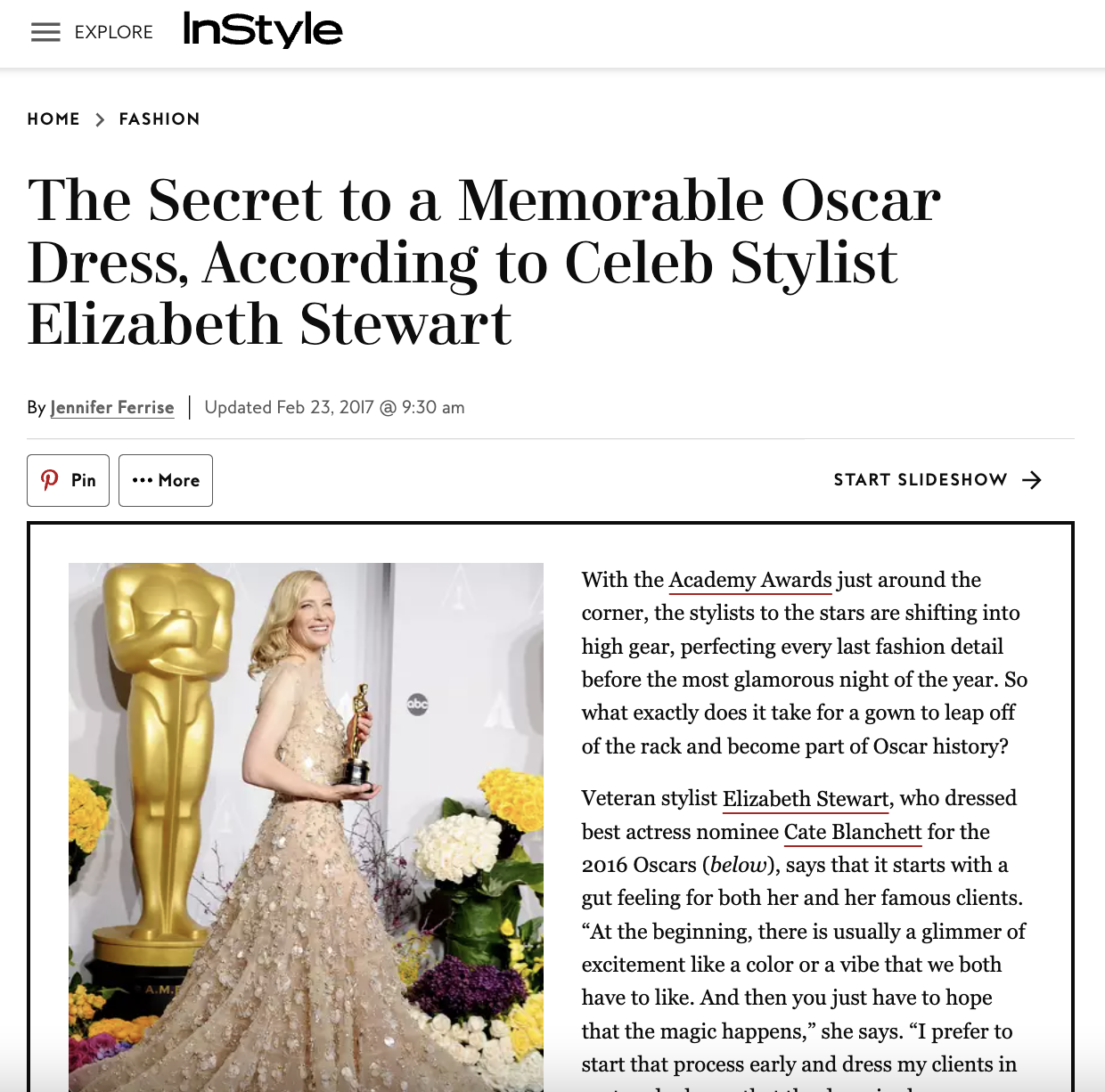 The Secret to a Memorable Oscar Dress
