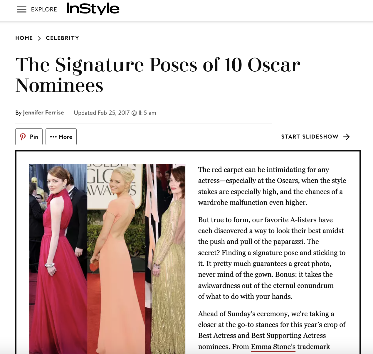 The Signature Poses of 10 Oscar Nominees