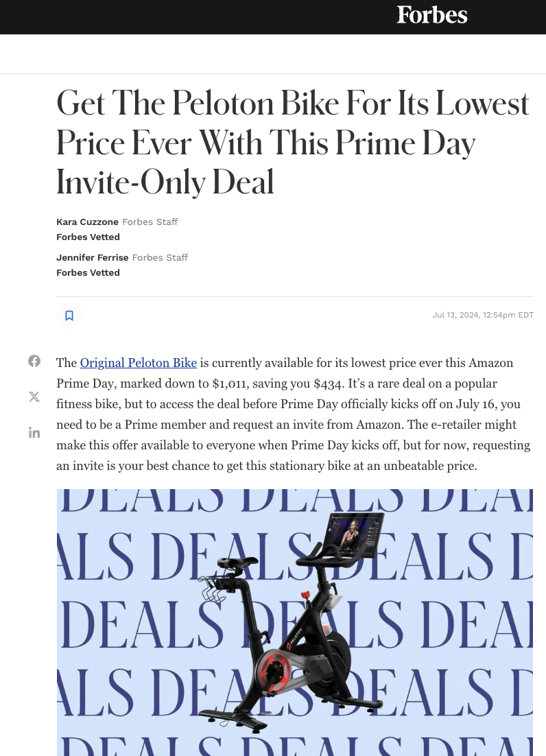 Peloton Sale Amazon