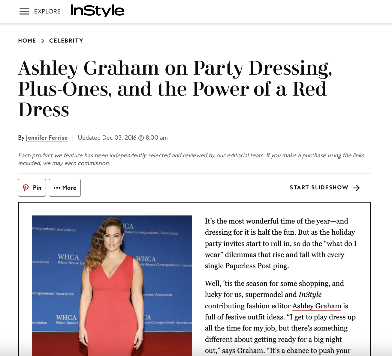 Ashley Graham on Party Dressing