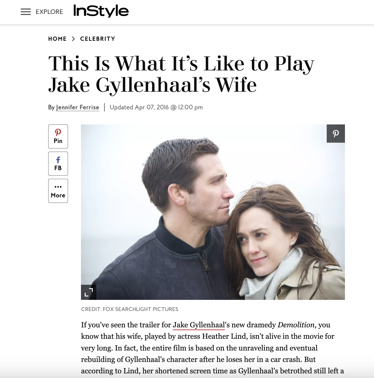 This Is What It's Like To Play Jake Gyllenhaal's Wife