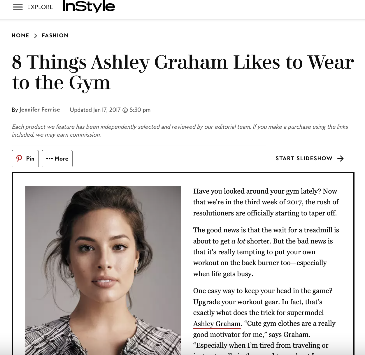 Ashley Graham's Gym Picks