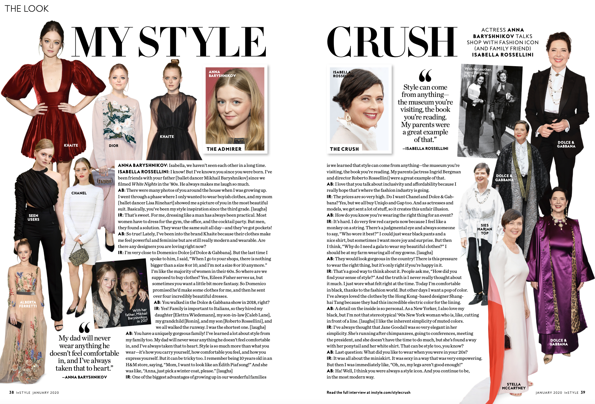 Isabella Rossellini and Anna Baryshnikov