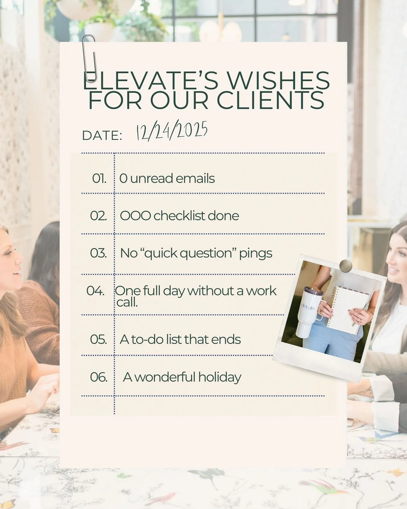 Our holiday wish list is simple: fewer notifications, clearer boundaries, and a business that runs even when we step away. ✨🎄 Because the best gift this season is a little breathing room.
What&rsquo;s on your holiday wish list?