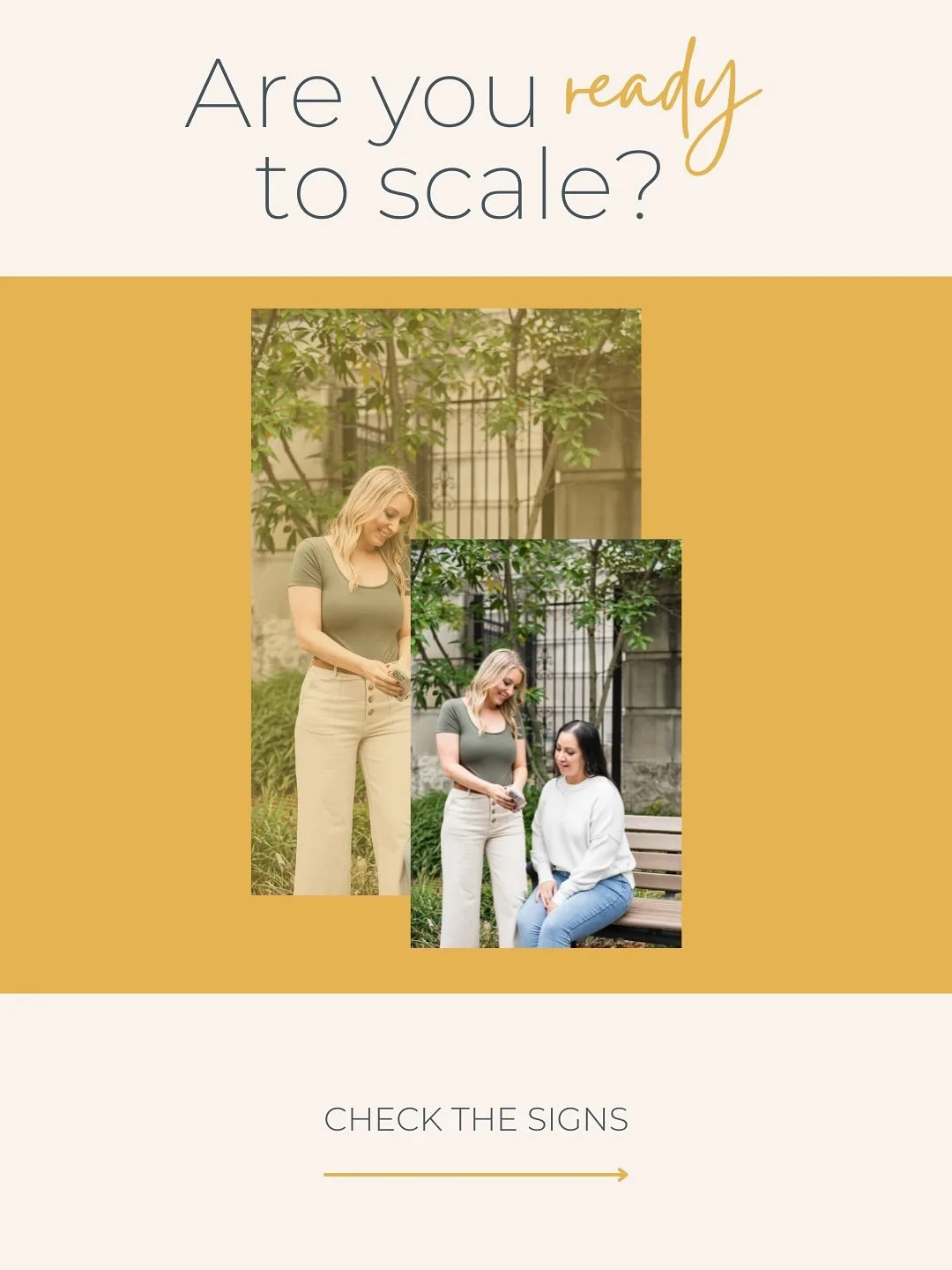 You don&rsquo;t scale by accident.
&nbsp;
If these signs feel a little too accurate, your business might be ready for its next phase &mdash; even if it doesn&rsquo;t feel that way yet.
&nbsp;
Scaling starts when you stop doing everything yourself and