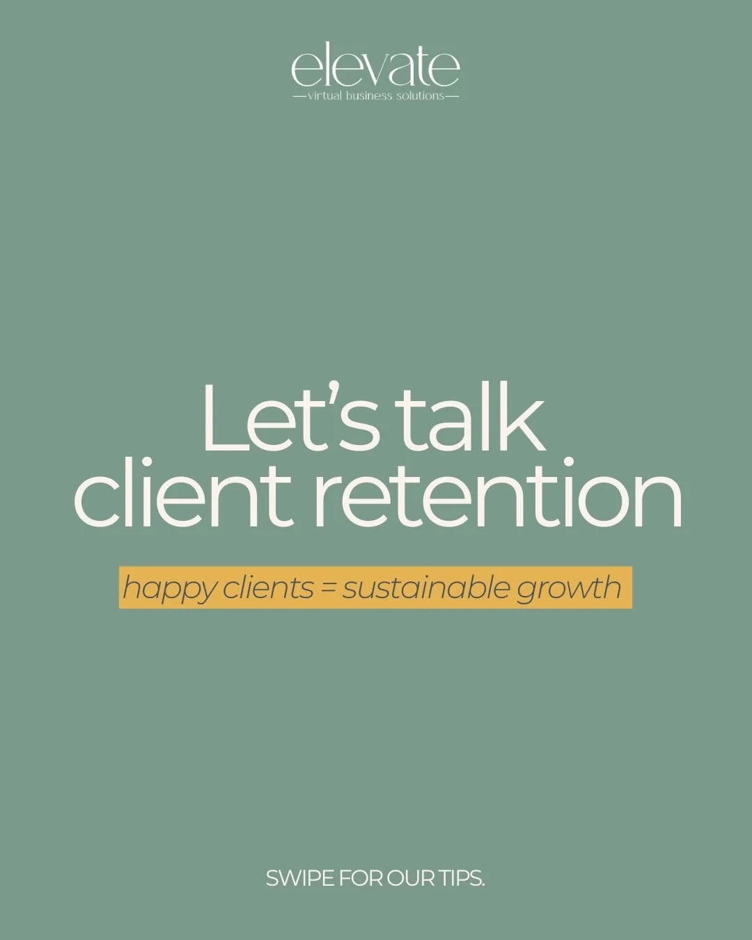 Happy clients = sustainable growth

But keeping clients isn&rsquo;t just about delivering results; it&rsquo;s about building relationships that last. 💬✨

Things to remember:
✅ Don&rsquo;t let communication slip
✅ Evolve with your client and their ne