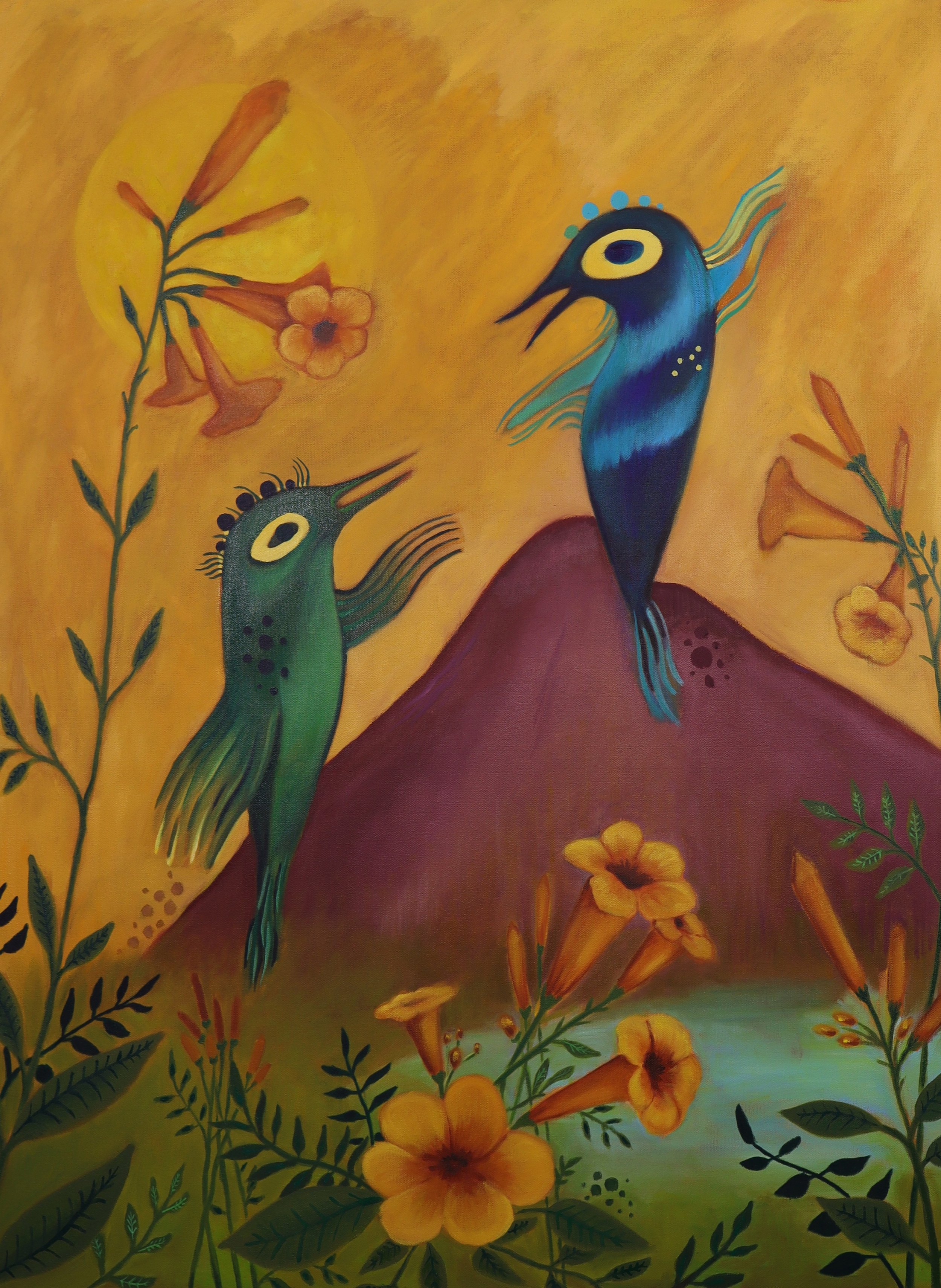 Yajaira Urzua-Reyes Diegos Hummingbirds 40 x 30 in 2025 ..JPG