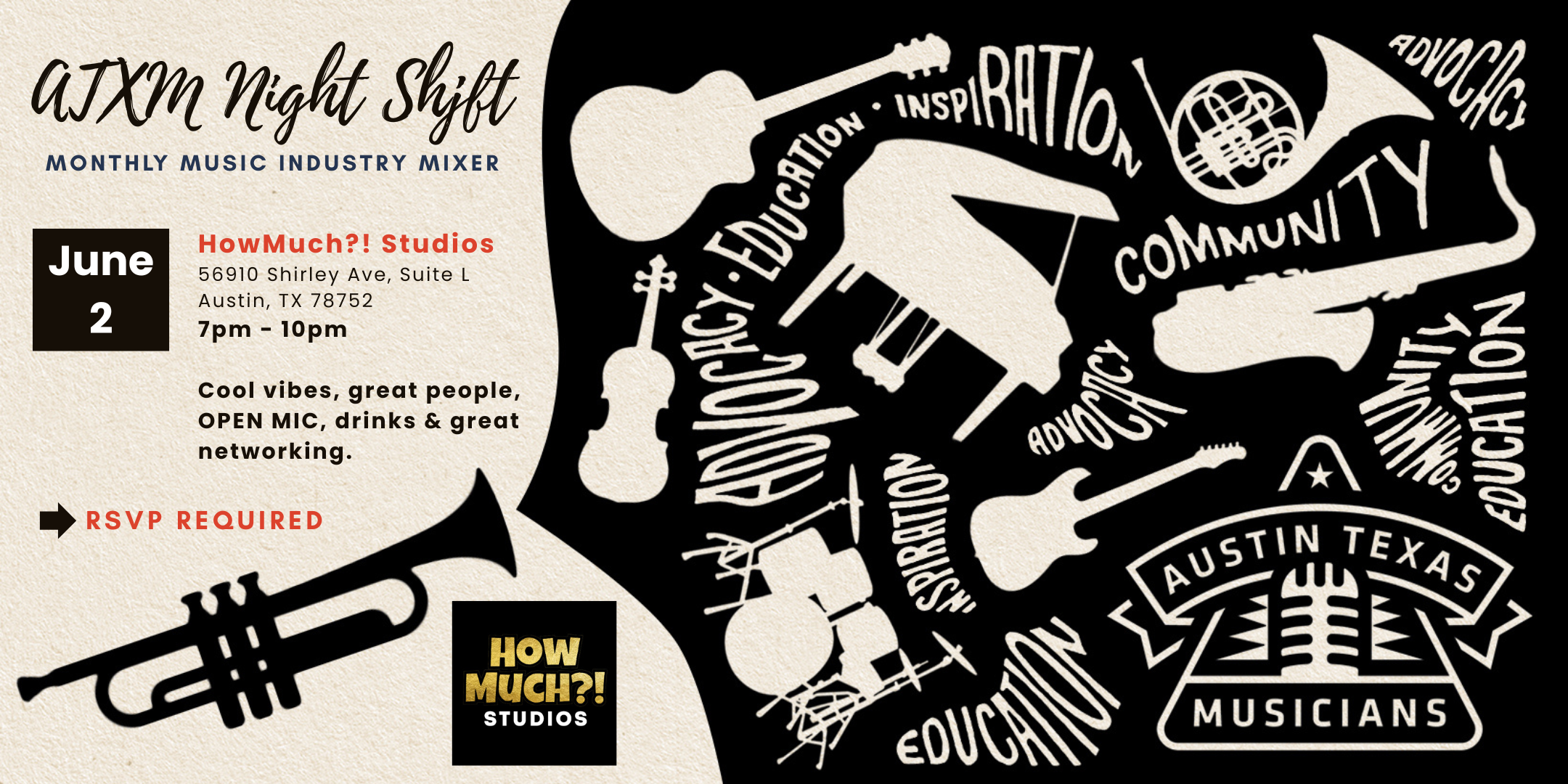 June 2: ATXM Night Shift Music Industry Mixer + Open Mic (FREE)