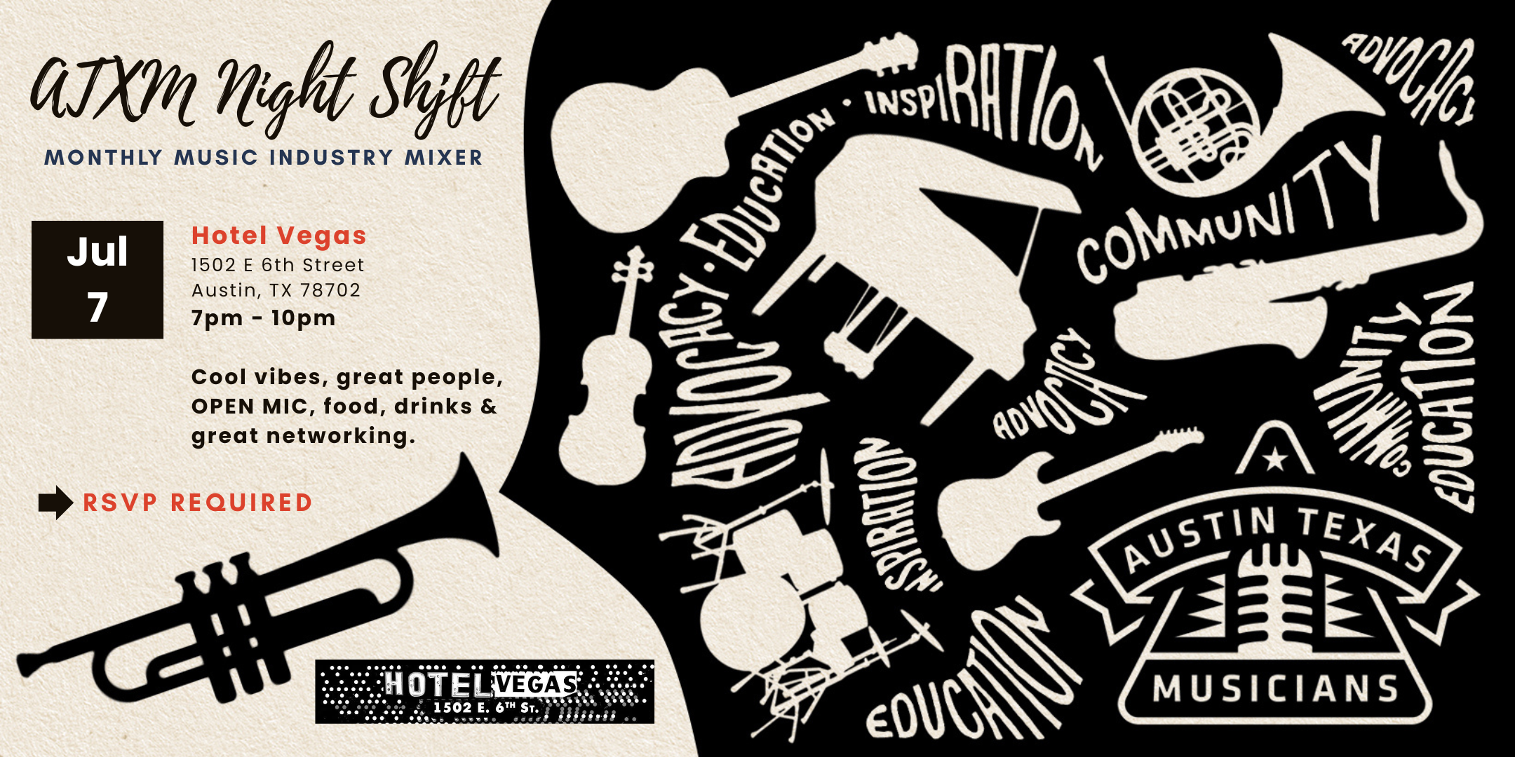 July 7: ATXM Night Shift Music Industry Mixer + Open Mic (FREE)