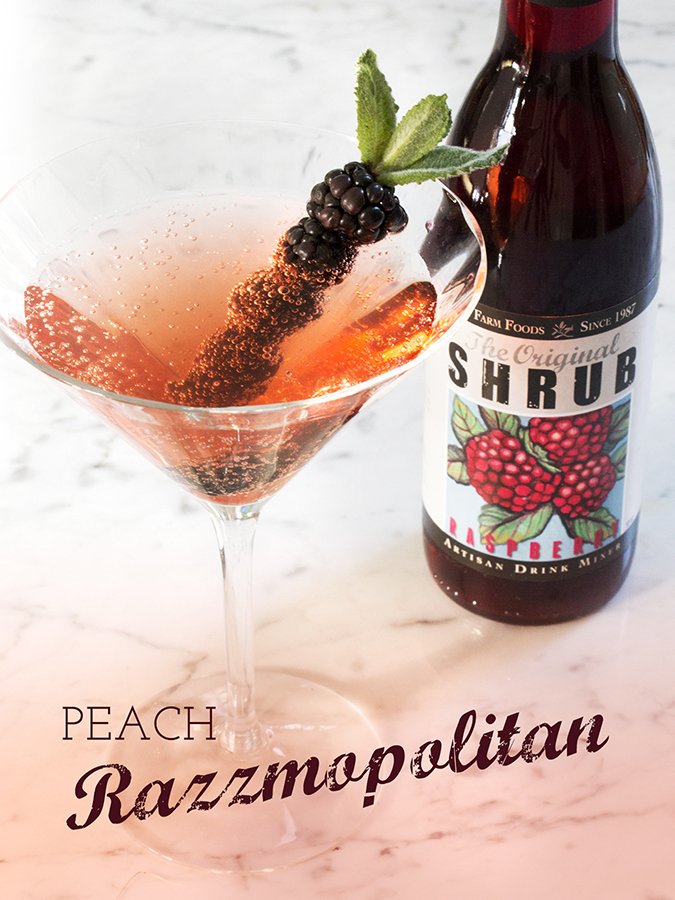 Peach Razzmapolitan with Raspberry Shrub 