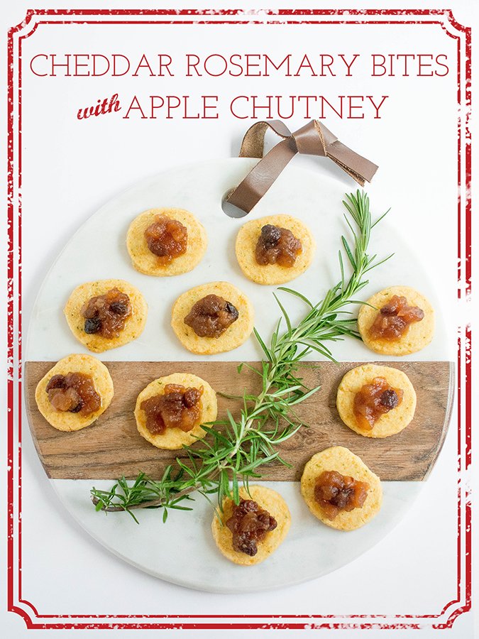 Cheddar Rosemary Bites with Apple Chutney