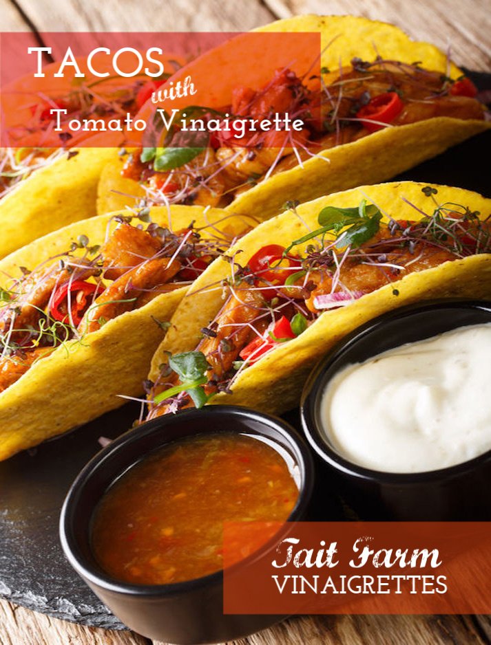 Tacos Topped with Tomato Vinaigrette