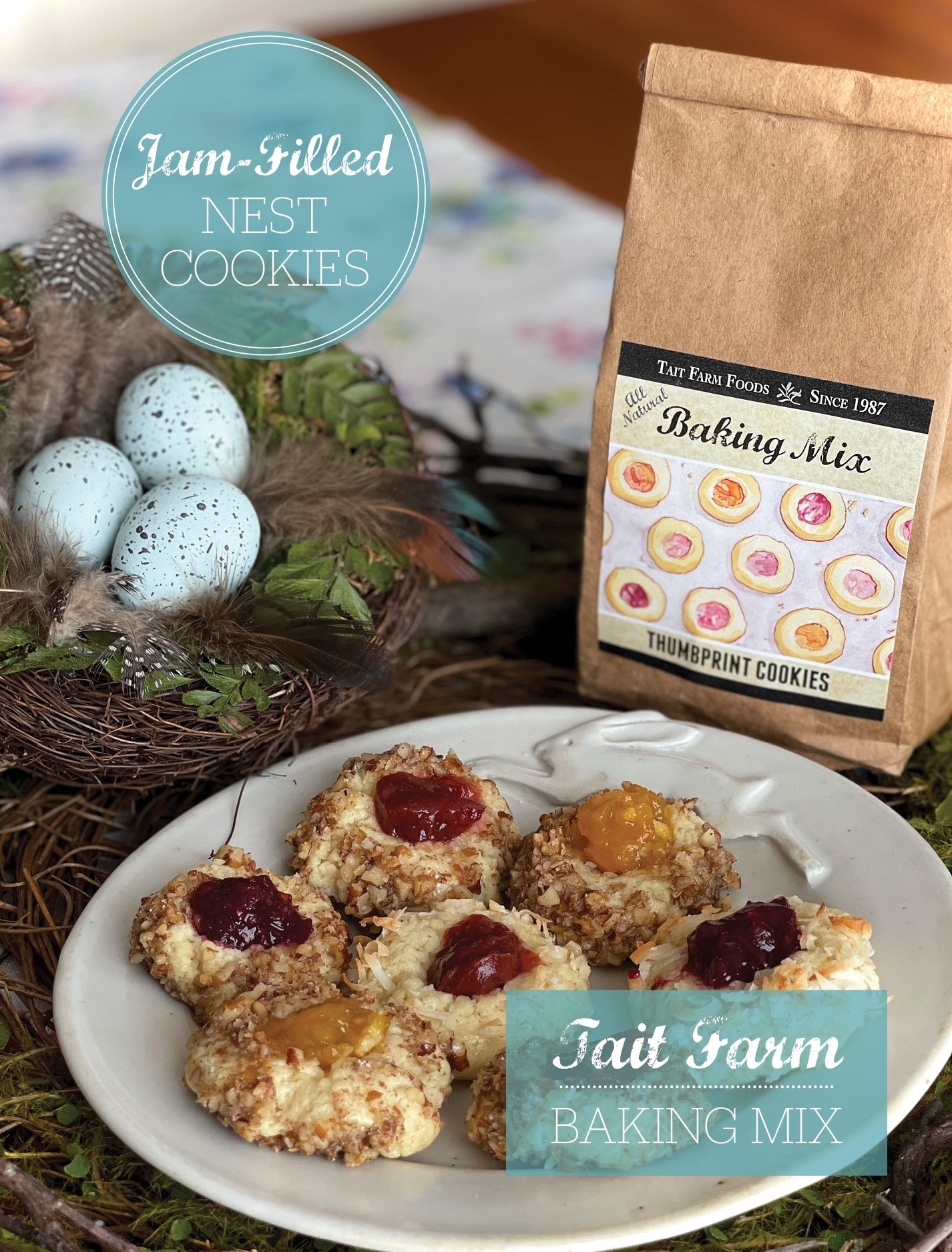 Jam Filled Nest Cookies