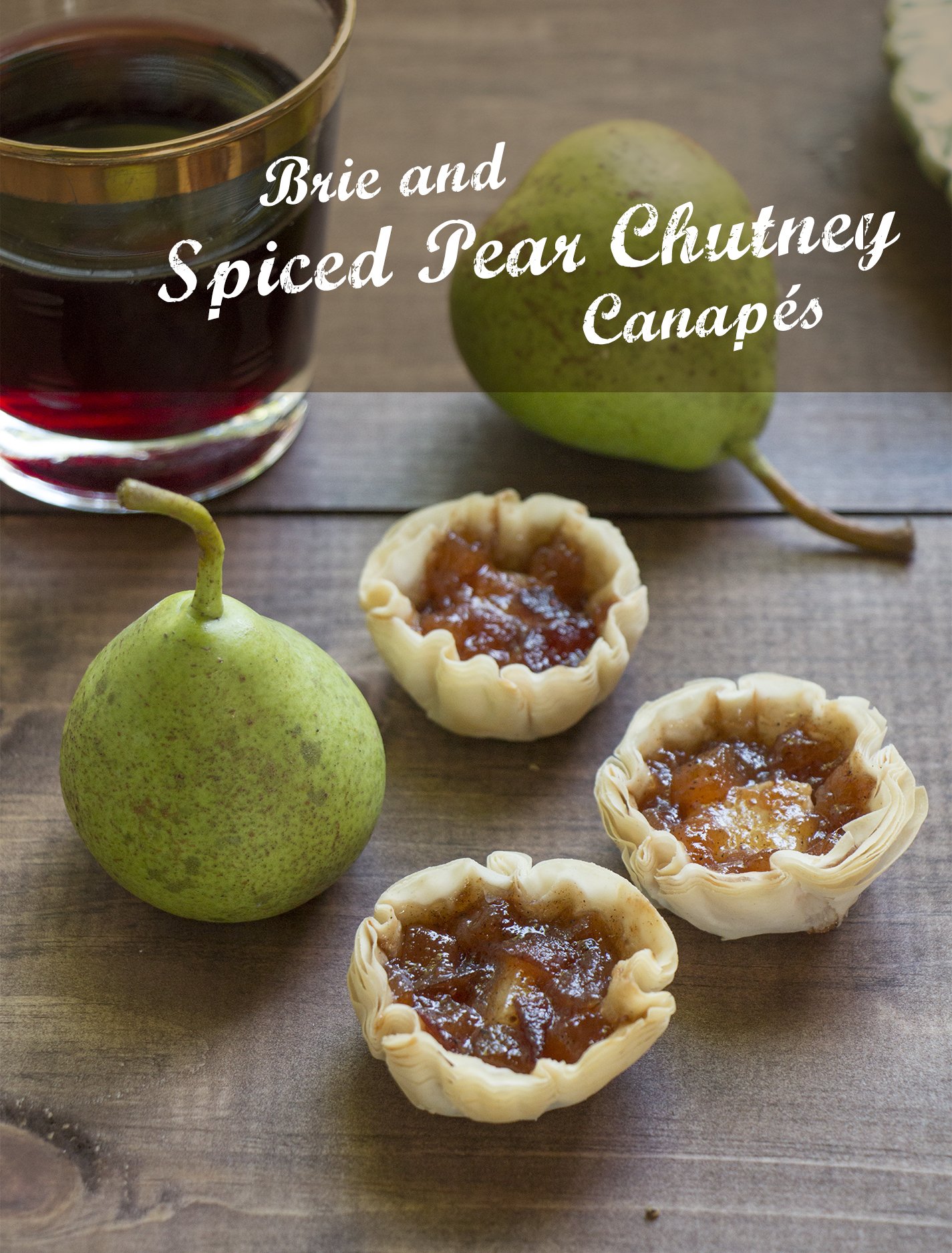 Brie &amp; Spiced Pear Canapes