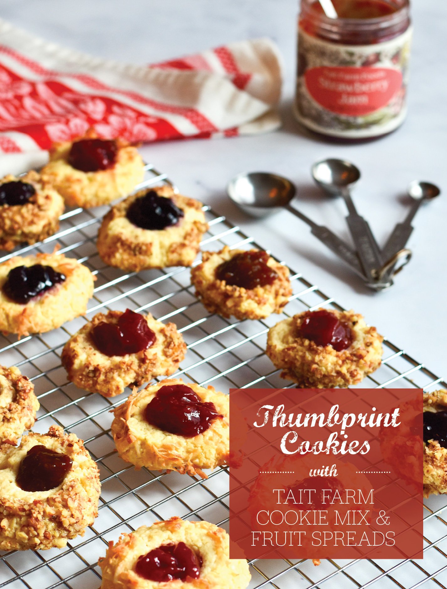 Thumbprint Cookies made with Tait Farm Baking Mix