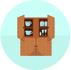 6. If you have wooden cabinets, consider stripping the finish and restaining the painting instead of resurfacing each one.