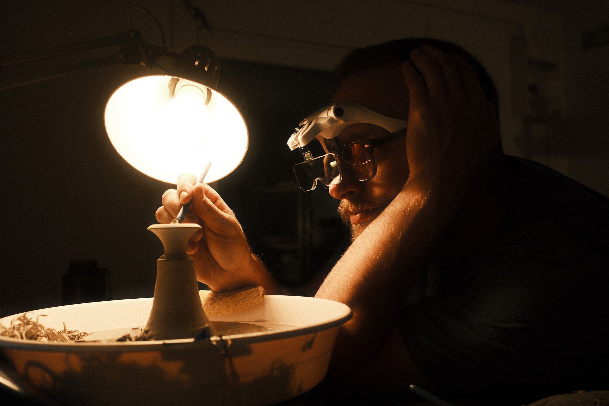 when I work on the most brittle parts of the pieces I put my magnifing glasses on