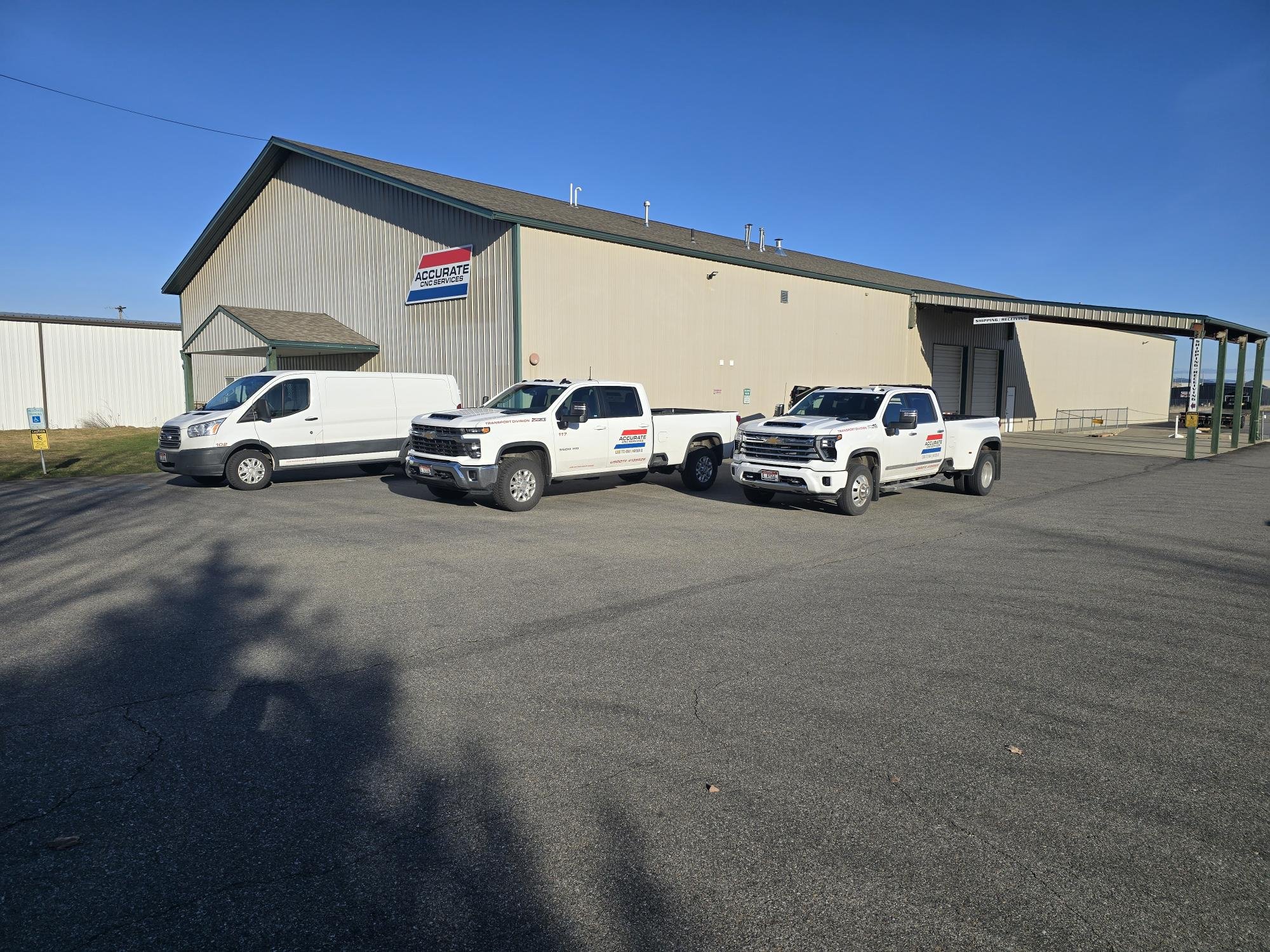 3 fleet trucks for manufacturing part transportation in northwest U.S.