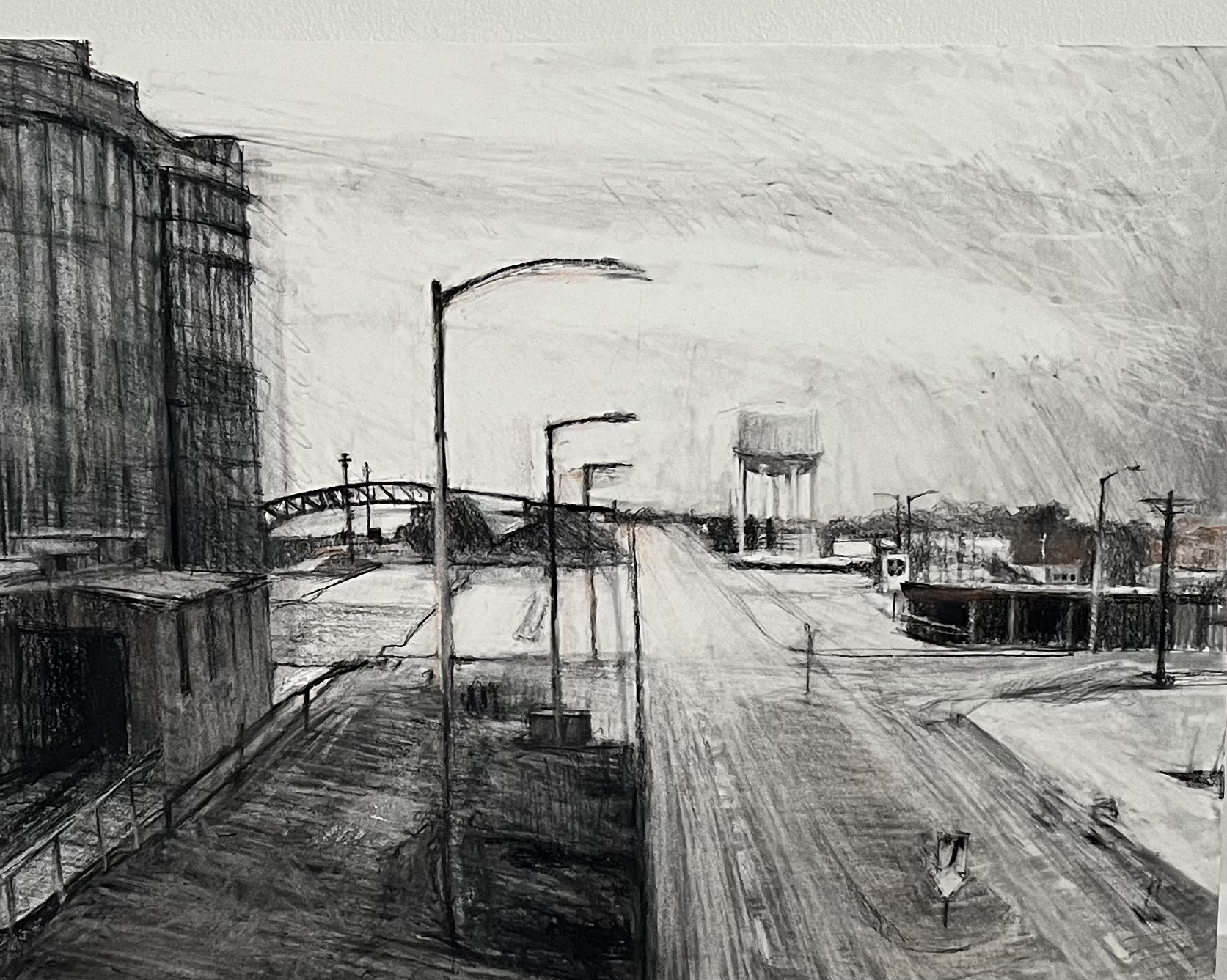 City in Nebraska / 14 x 20 / Charcoal / 2026