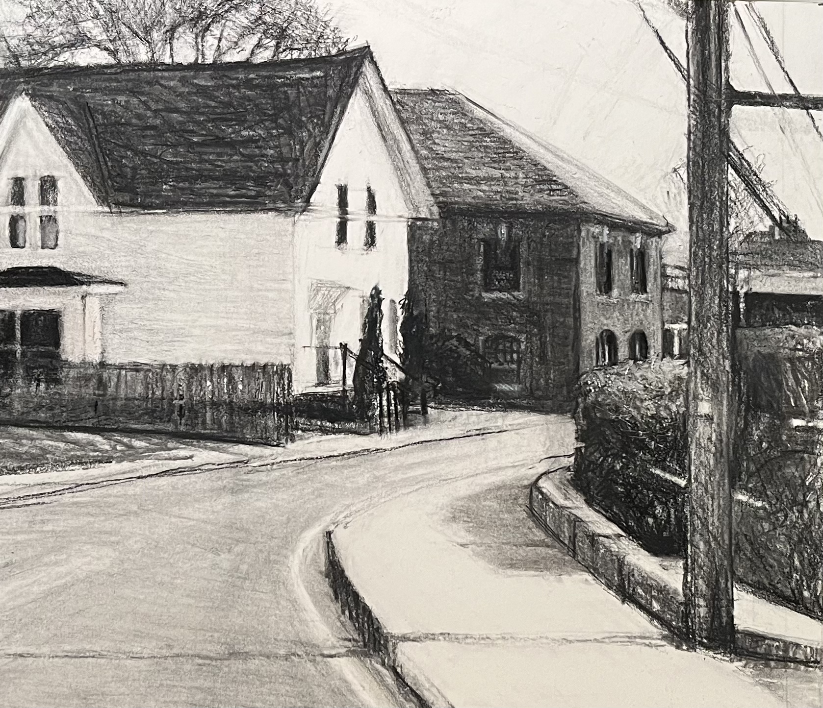 Street in Plymouth / 12 x 14 / Charcoal / 2026