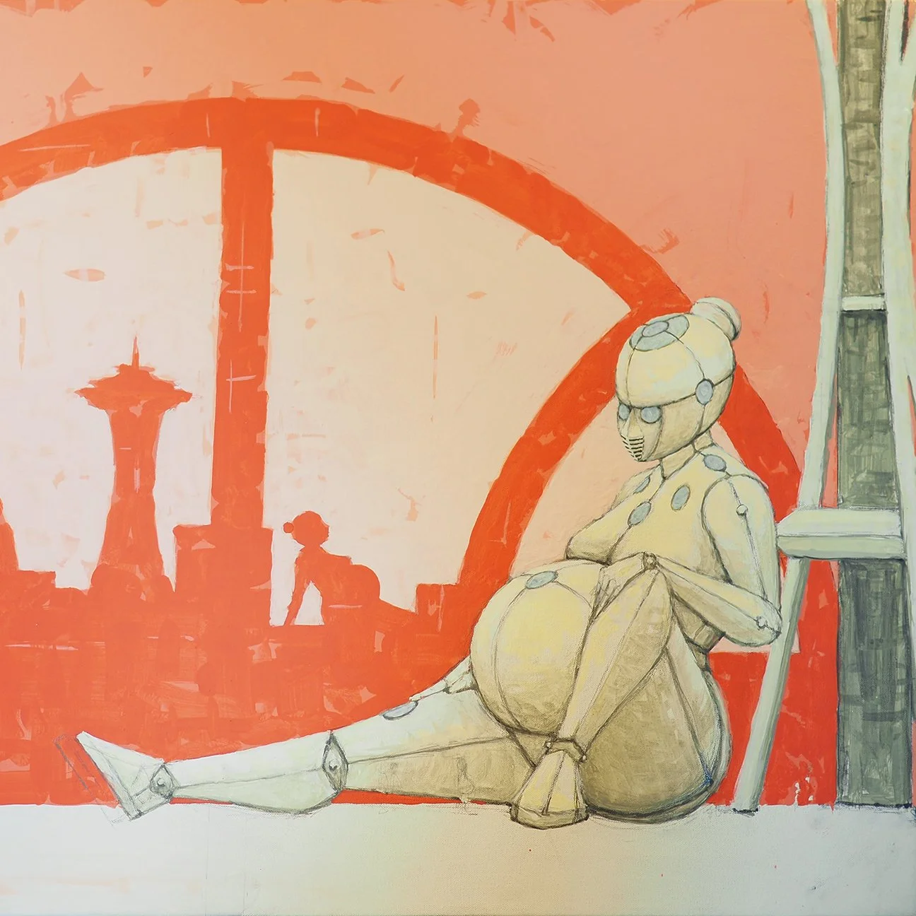 Artist memory painting 1990s Seattle history sci-fi robots