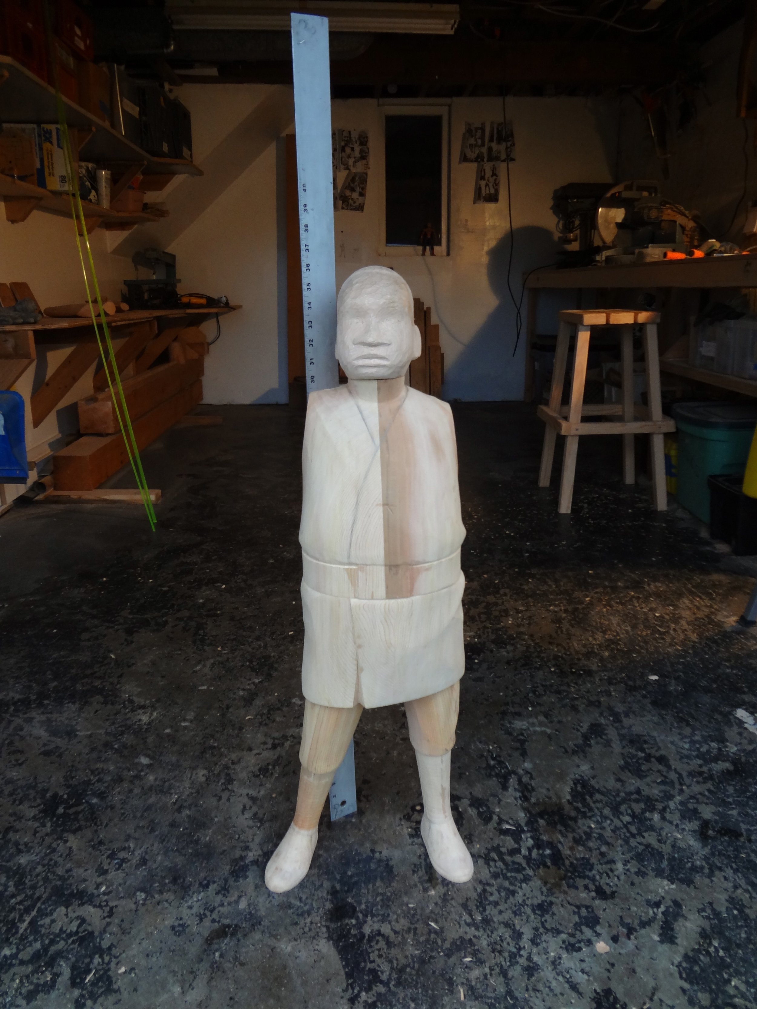 '80's lampoon political art barrier breaker woodcarver