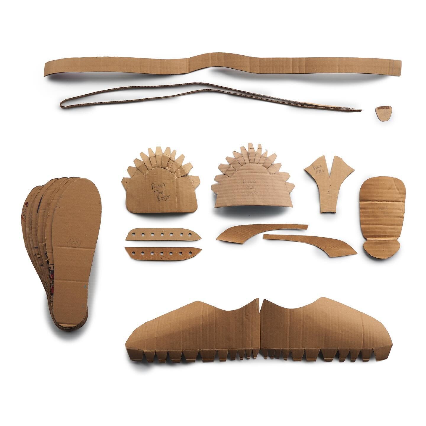 all the pieces you need to make your own cardboard Puma. I&rsquo;m about to release the make-your-own DIY tutorial for this in advance of my upcoming show this summer, where I&rsquo;ll have a bunch of cardboard shoes showing, but not just made from a