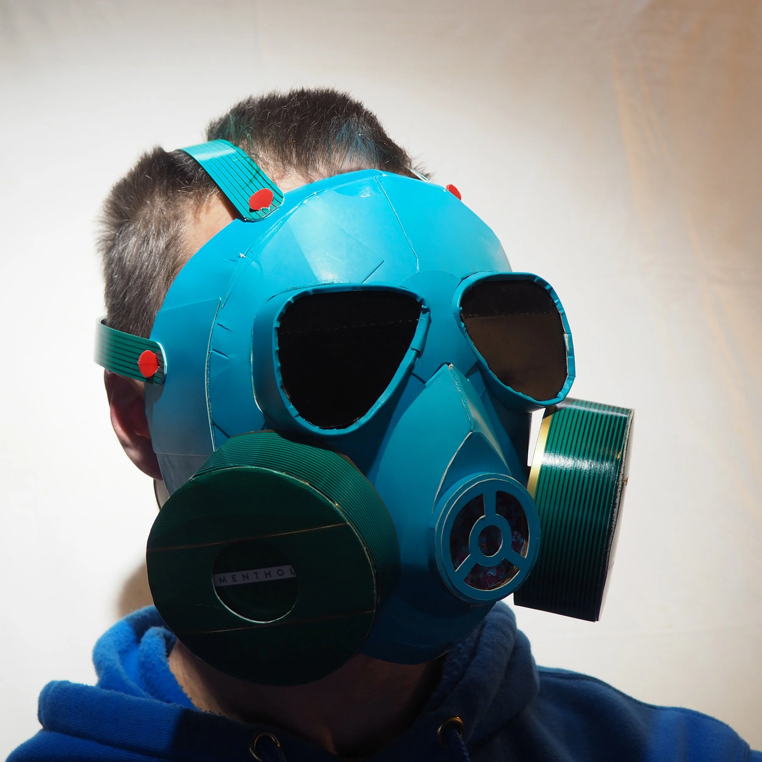 Gas mask 2020 dumpster fire wildfires George Floyd art sculpture menthol cigarettes parody