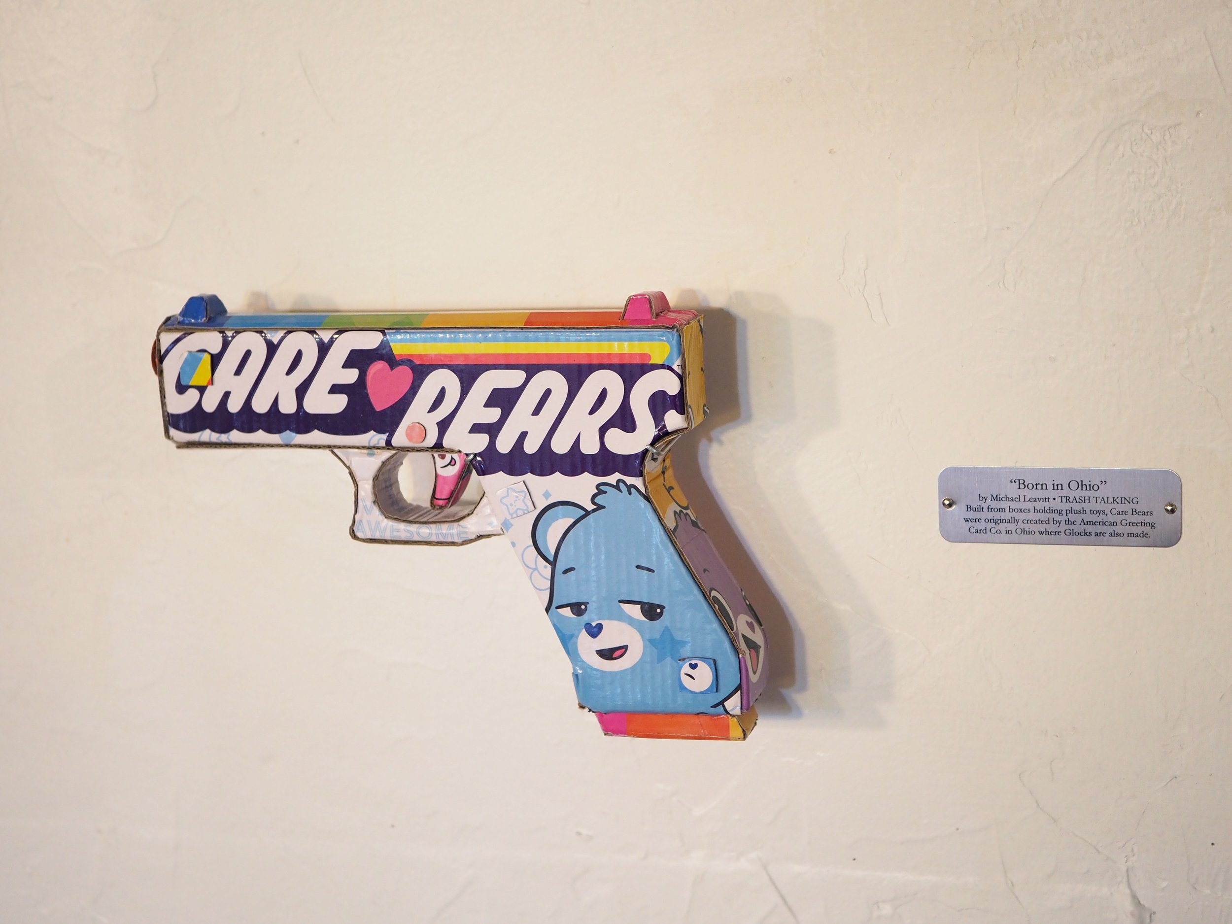 Mass shooting gun violence Care Bears American Greeting Card Company pop art sculpture political parody