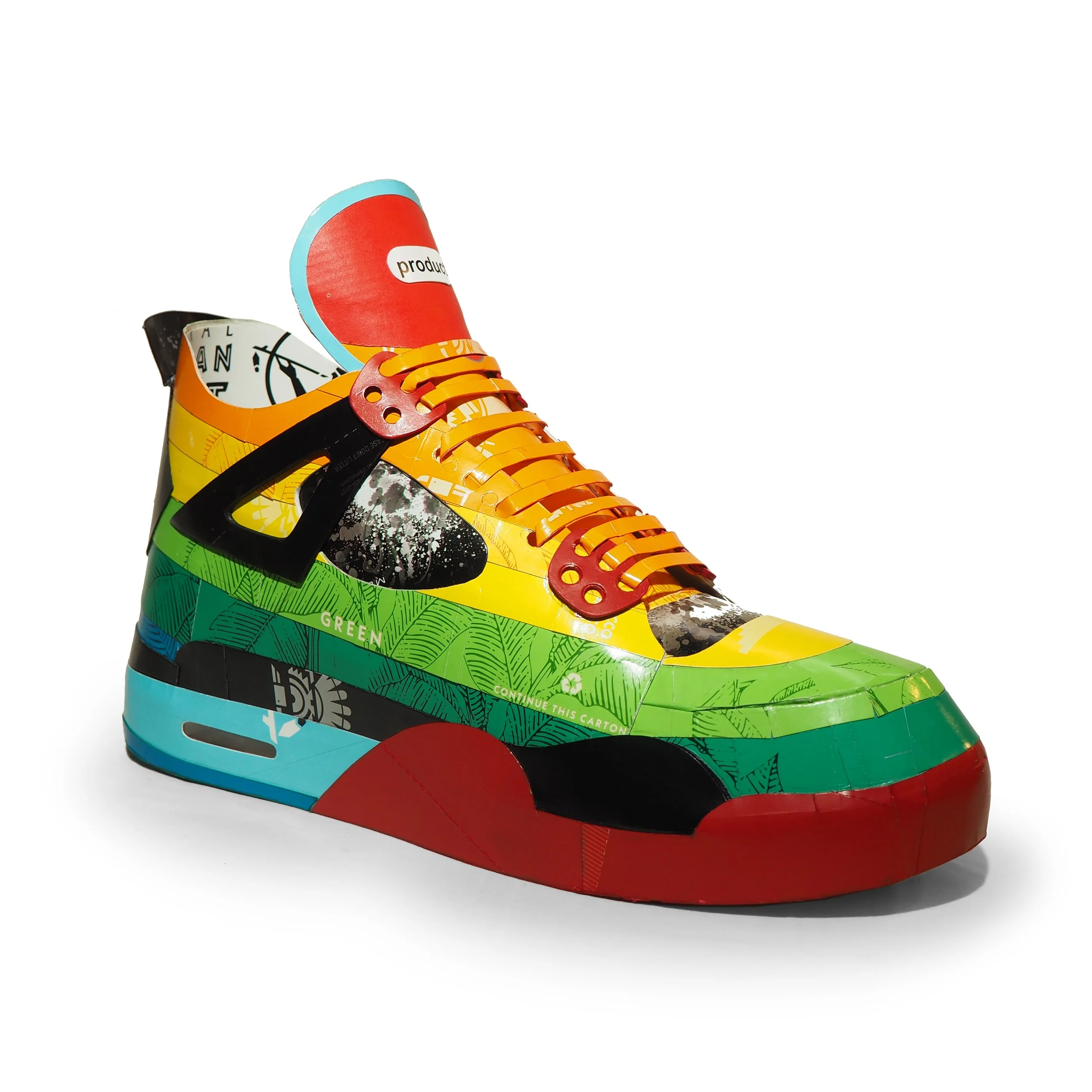 Pop art consumer culture rainbow Nike Air Jordan collector shoe sculpture