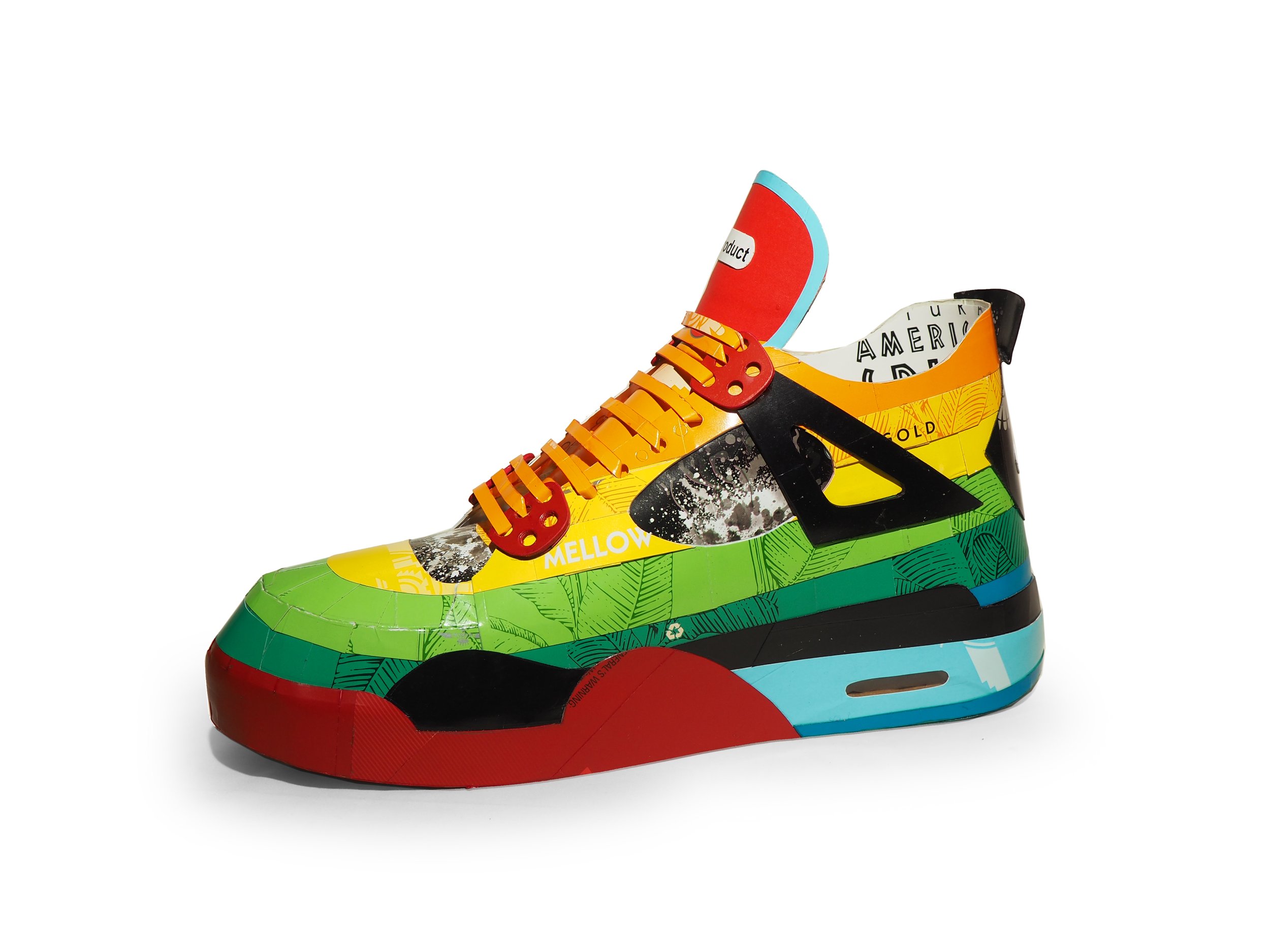 Pop art consumer culture big tobacco American Spirit Nike Air Jordan collector shoe sculpture