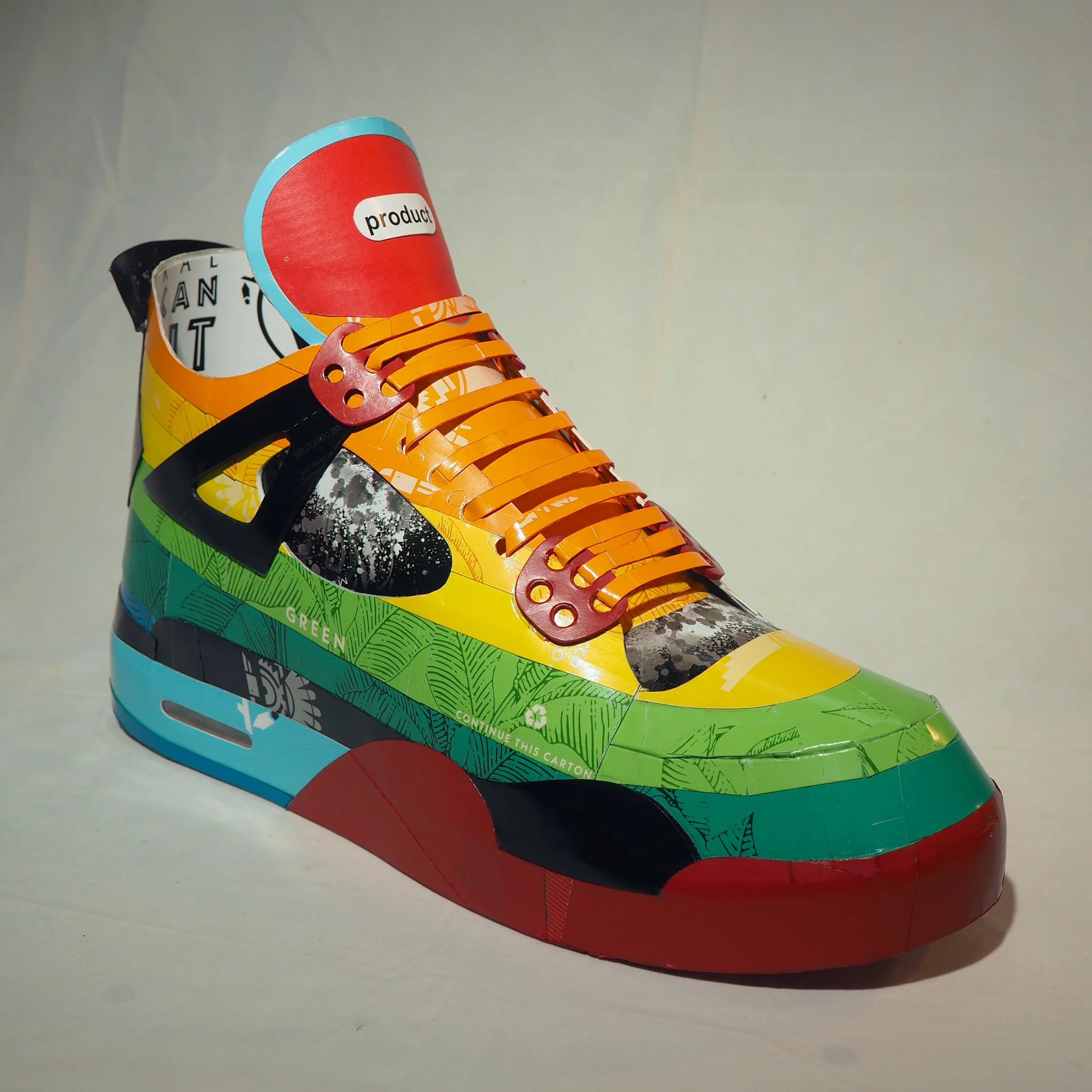 Pop art consumer culture big tobacco American Spirit Nike Air Jordan art collector shoe sculpture