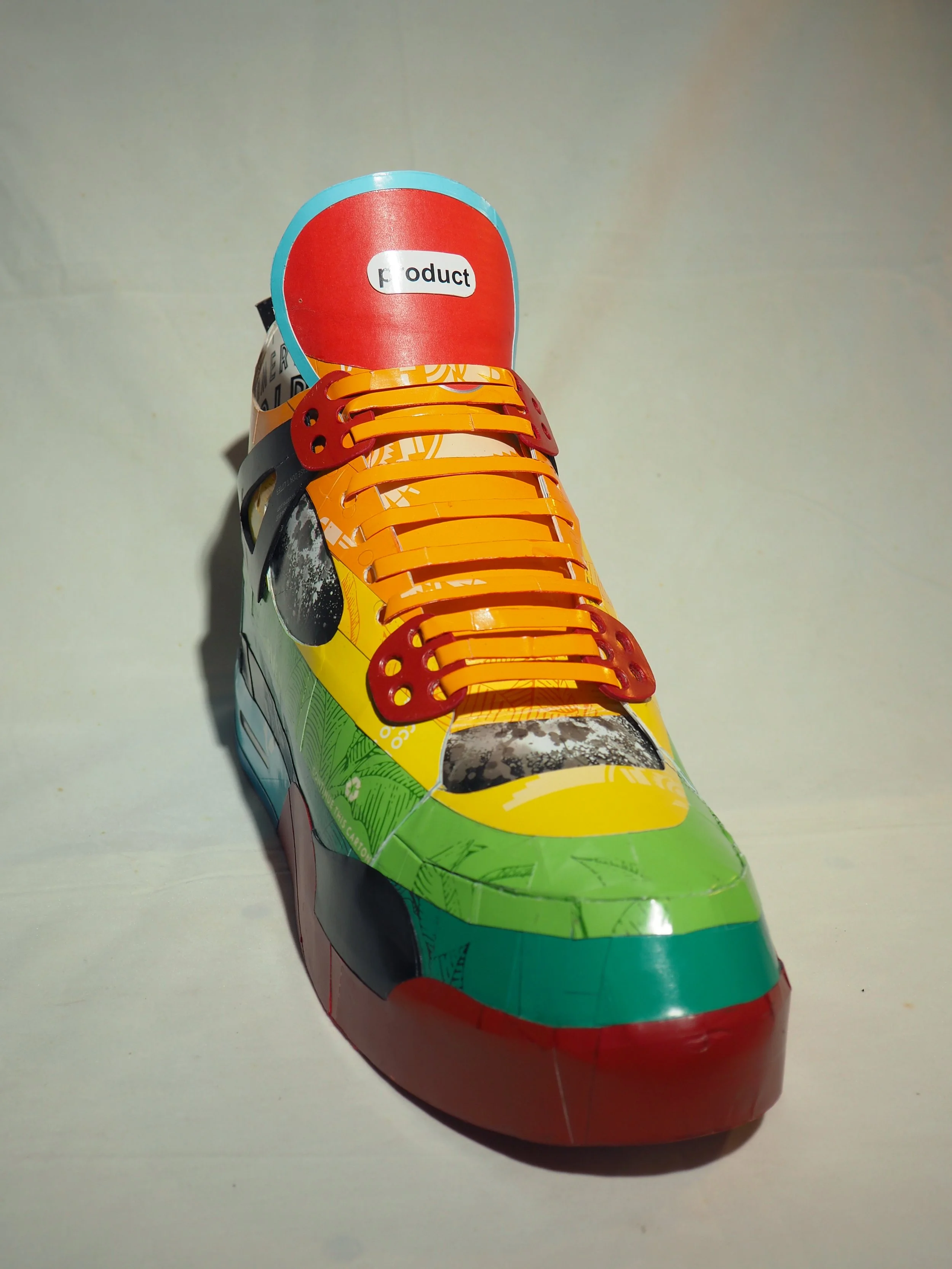 Pop art consumer culture big tobacco American Spirit Nike Air Jordan collector shoe sculpture