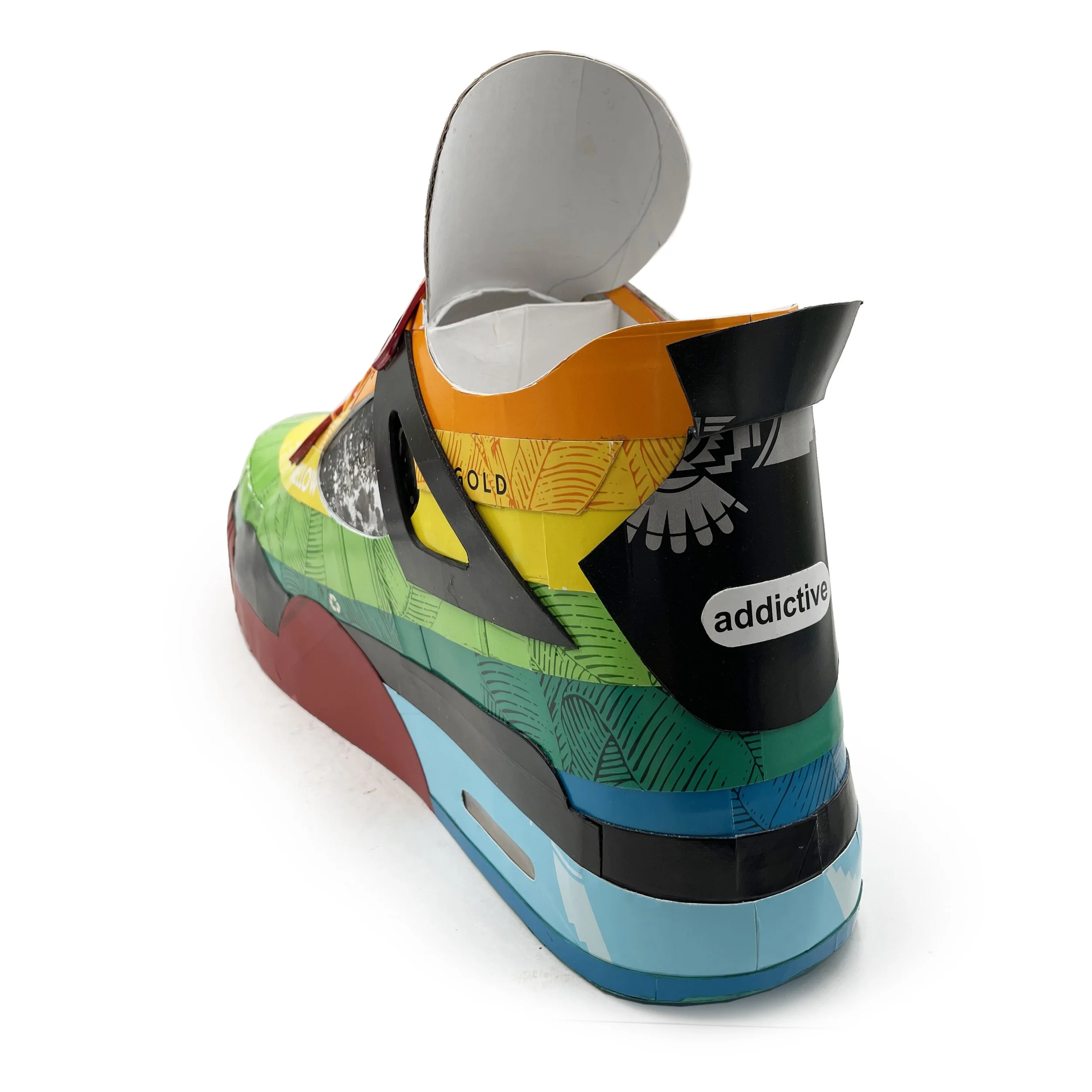 Pop art consumer culture big tobacco American Spirit Nike Air Jordan collector shoe sculpture