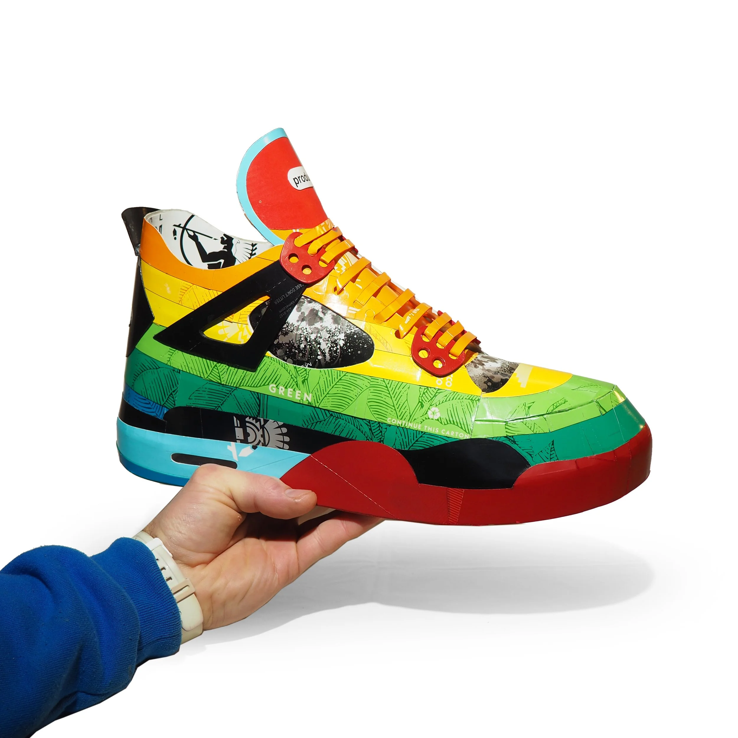 Pop art consumer culture big tobacco rainbow American Spirit Nike Air Jordan collector shoe sculpture