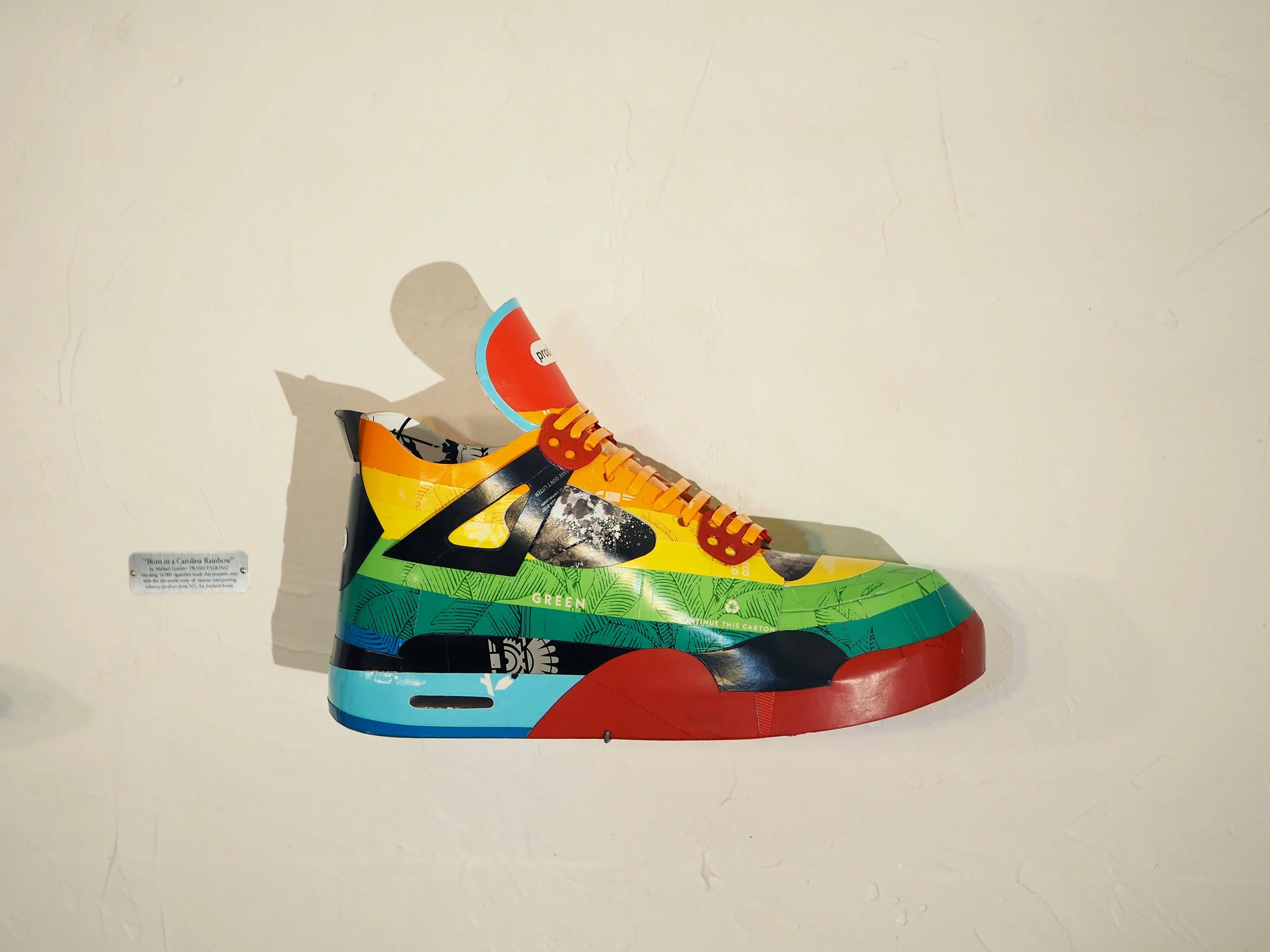 Pop art consumer culture big tobacco American Spirit Nike Air Jordan collector shoe sculpture