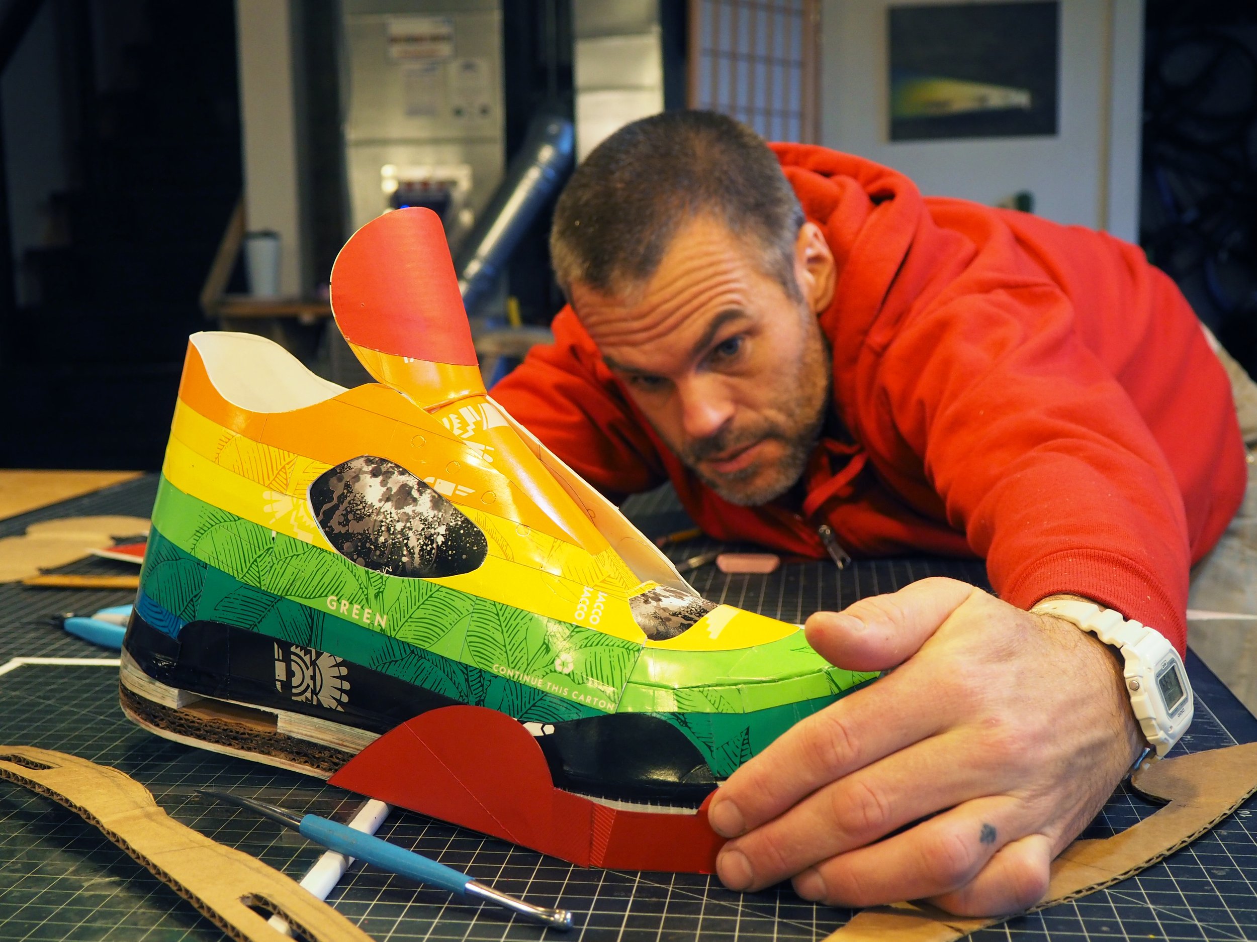 Pop art consumer culture big tobacco American Spirit Nike Air Jordan collector shoe sculpture