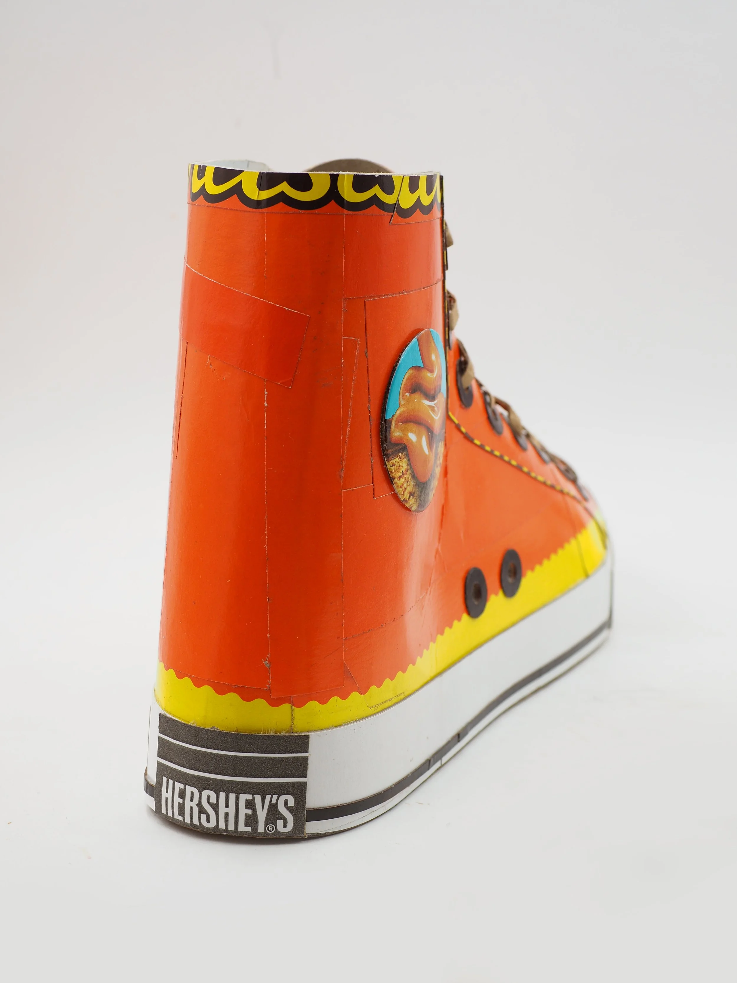 Reeses Hershey chocolate Chuck Taylor Converse All-Star orange candy collector basketball shoe geek pop art parody sculpture