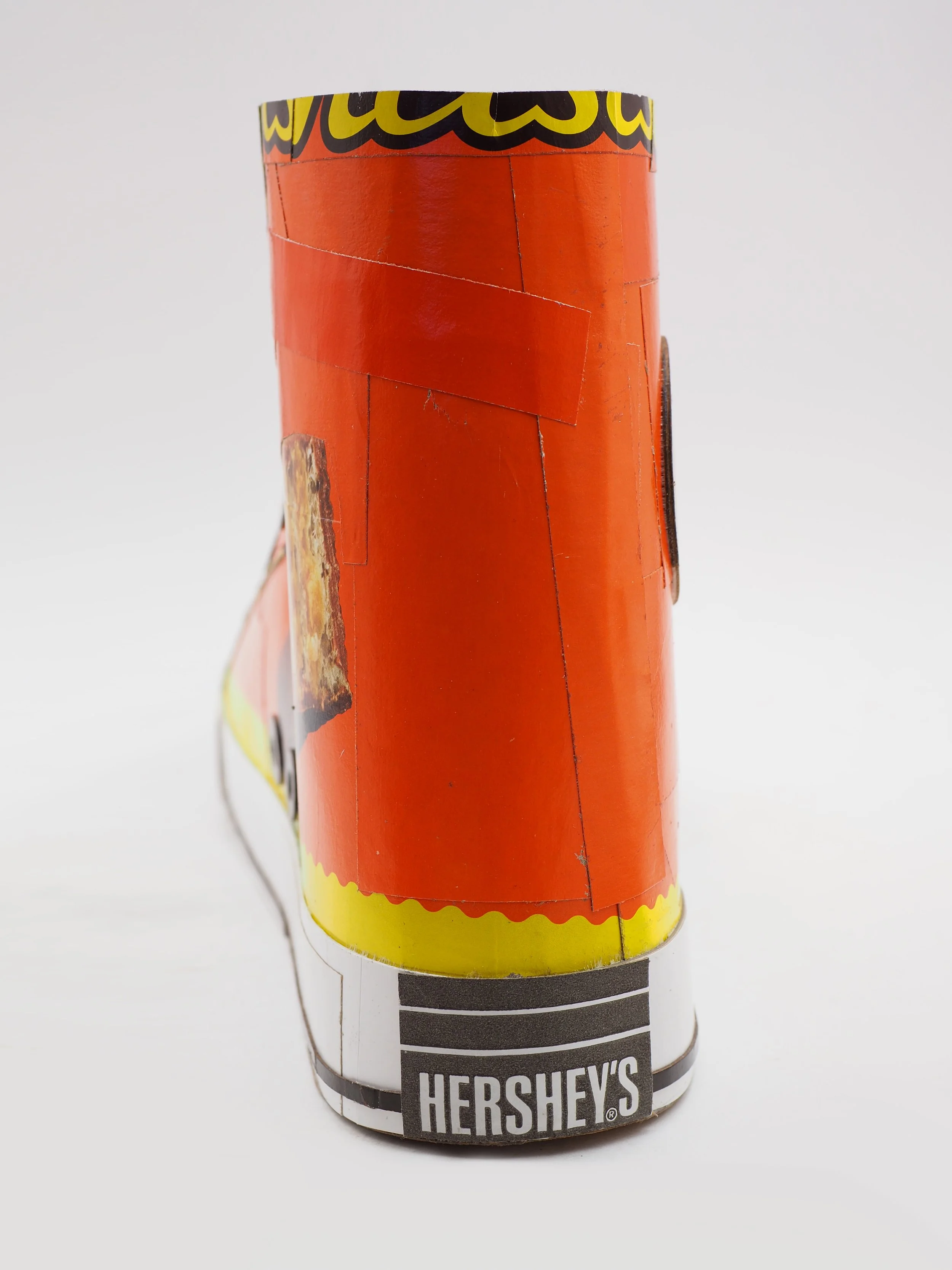 Reeses Hershey chocolate Chuck Taylor Converse All-Star orange candy collector basketball shoe geek pop art parody sculpture